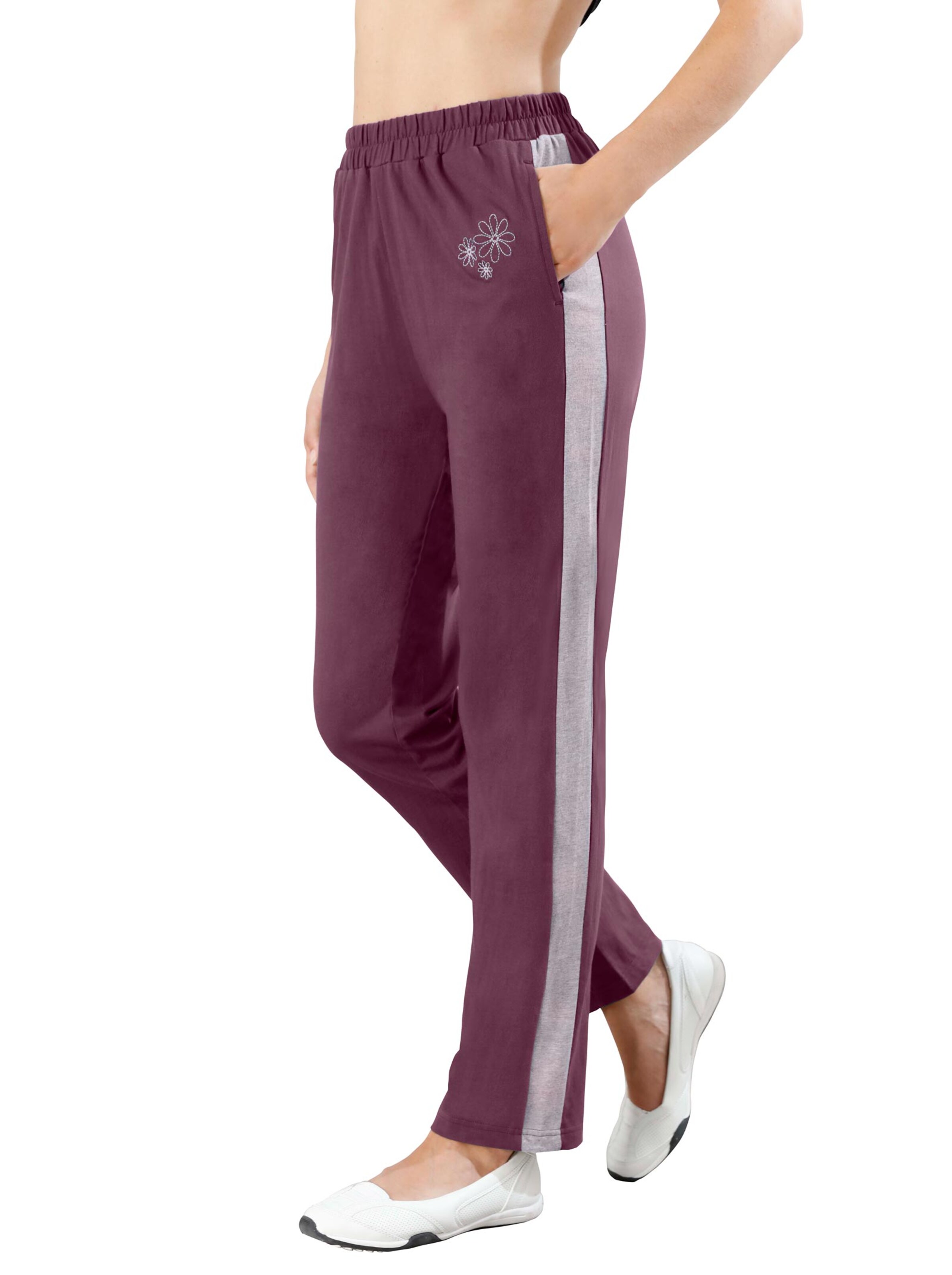 Freizeithose - beere-grau