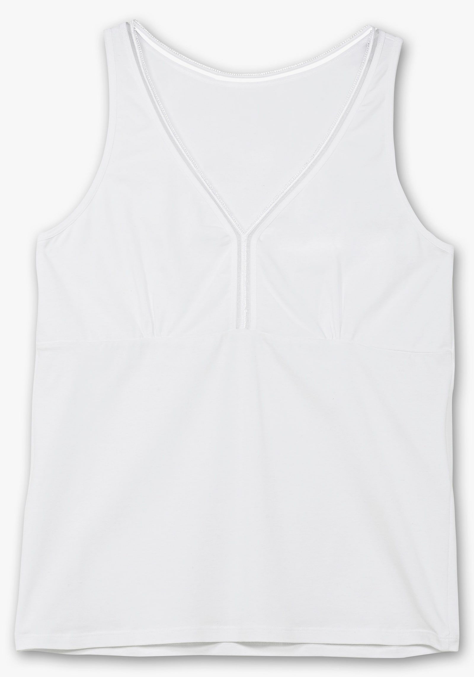 wäschepur BH-Hemd mit elastischem Zierband - weiß