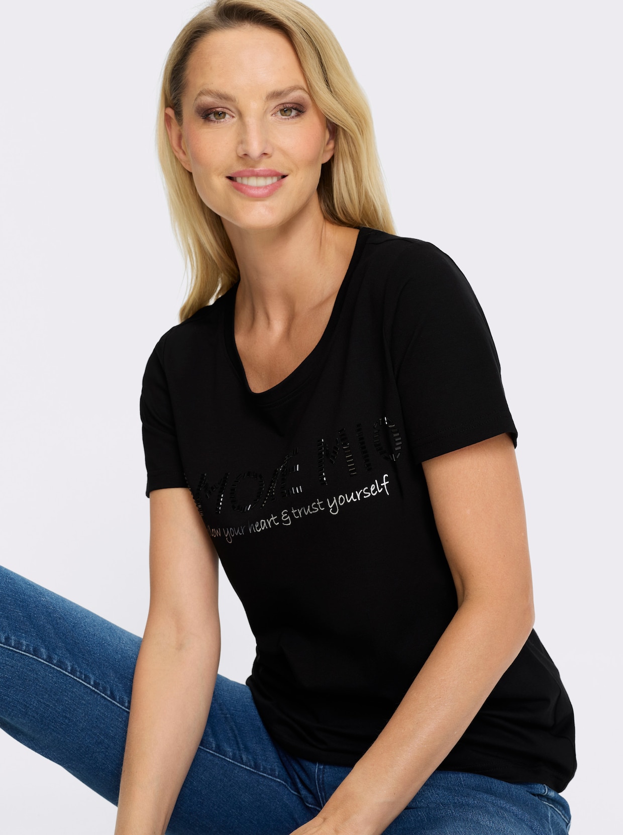 heine Kurzarmshirt - schwarz