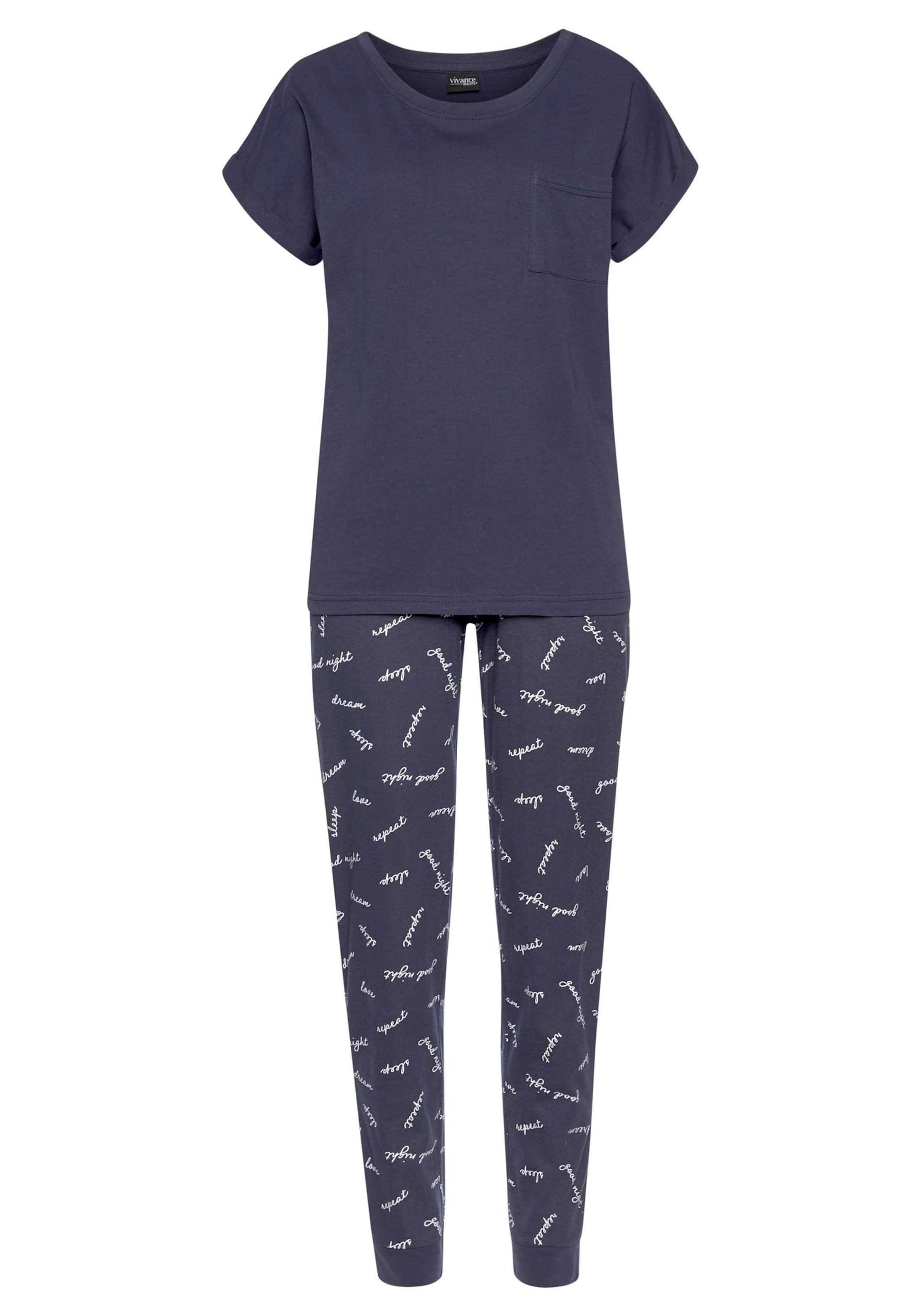 Damenmode Nachtwäsche & Homewear Vivance Dreams Pyjama in blau-pink-gemustert 