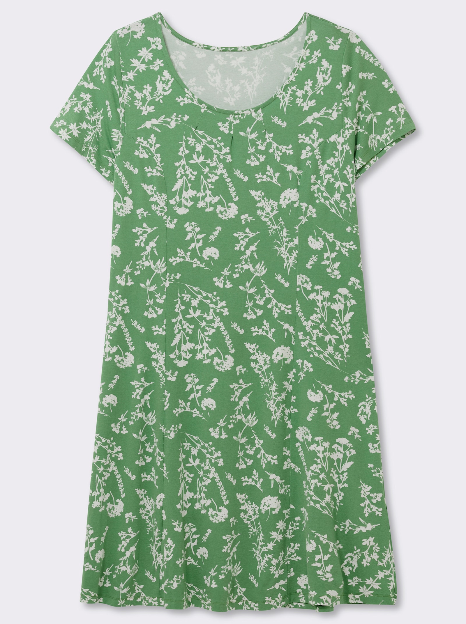  Jerseykleid im floralen Muster - apfel-ecru-bedruckt