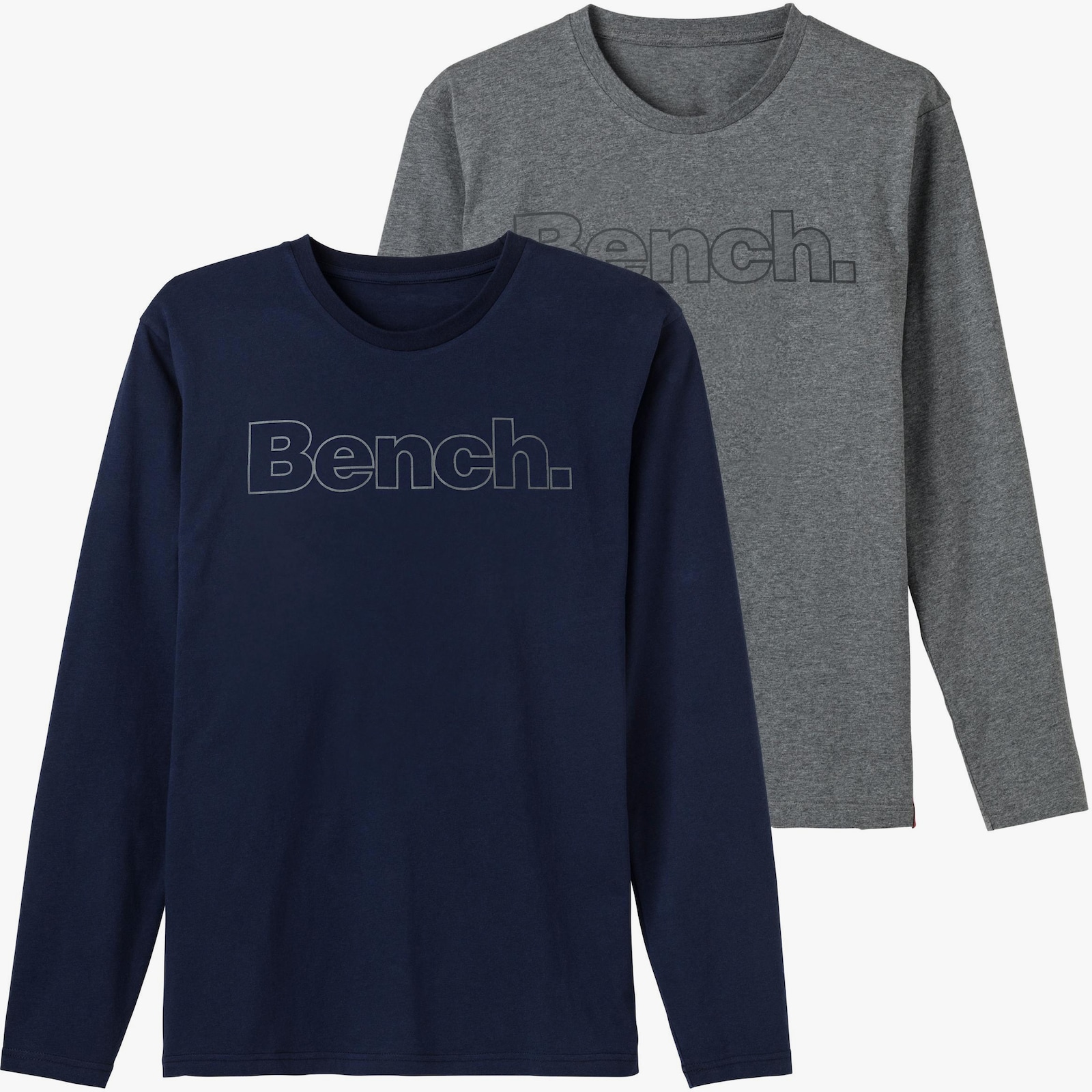 Bench. Loungewear Langarmshirt - navy, grau-meliert