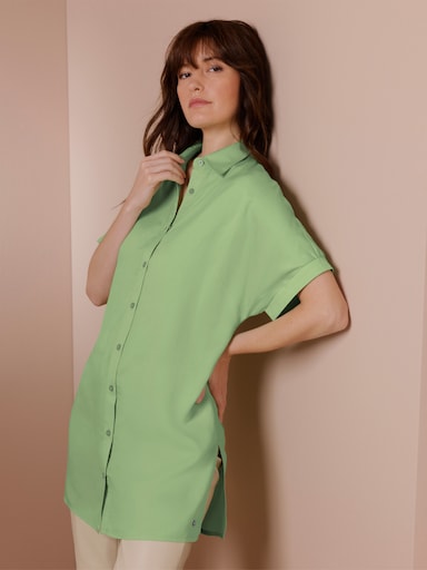 CREATION L PREMIUM Longbluse mit Druck-Dessin - reseda