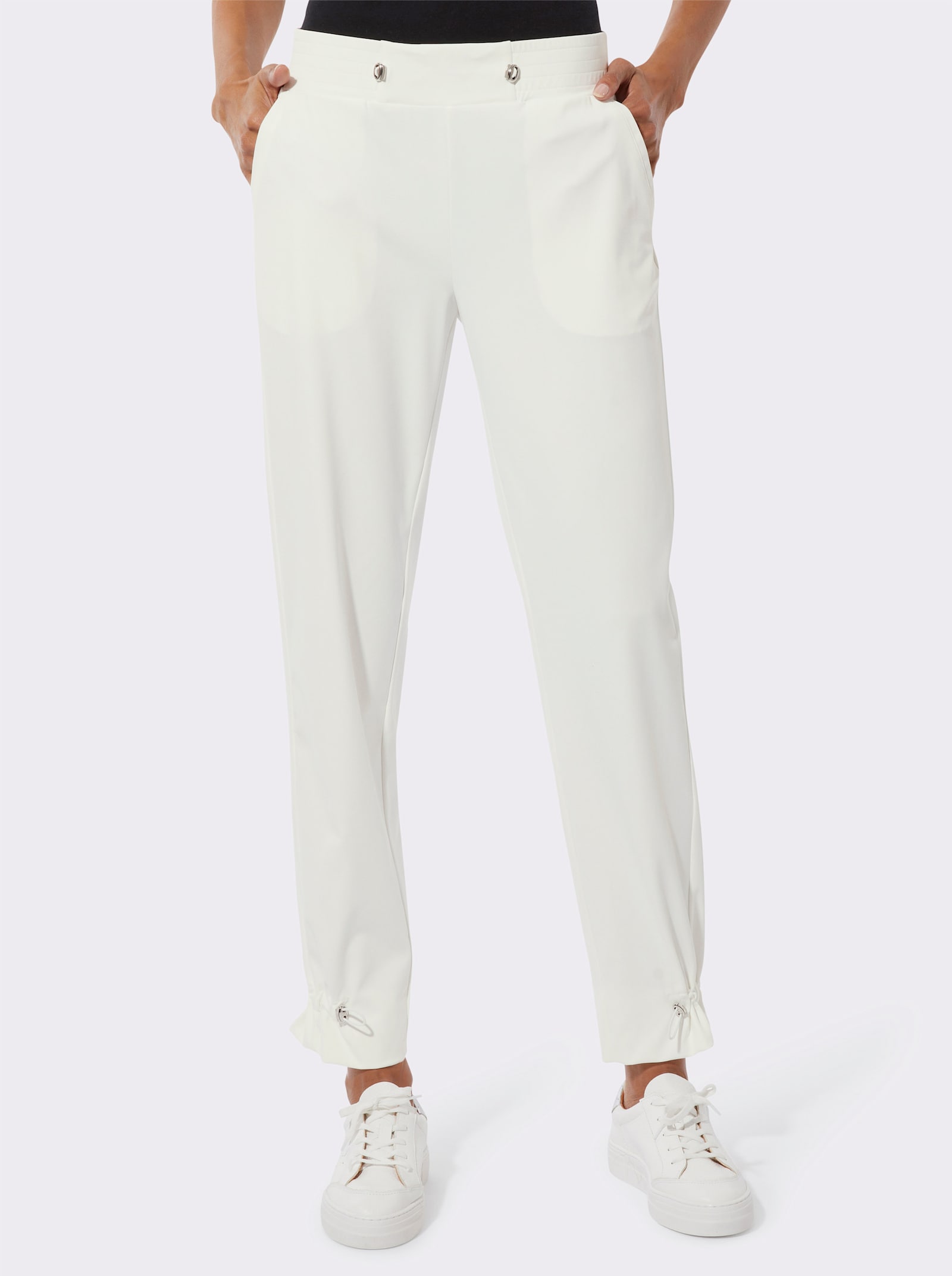 Jogg Pants in bequemer Jersey-Stretch-Qualität - ecru