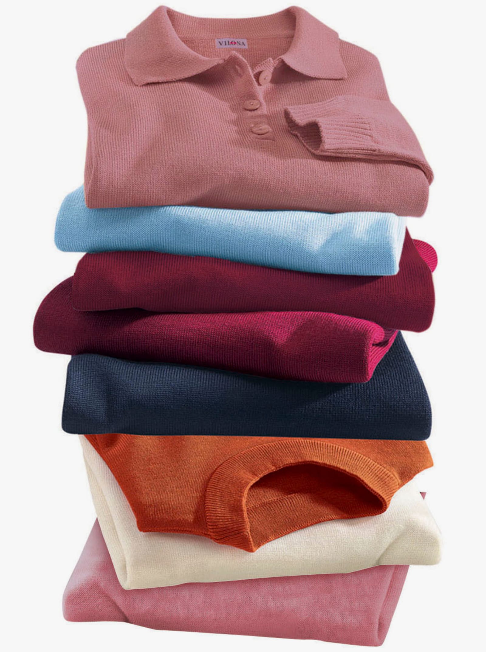  Polopullover mit Schurwolle - rosenholz
