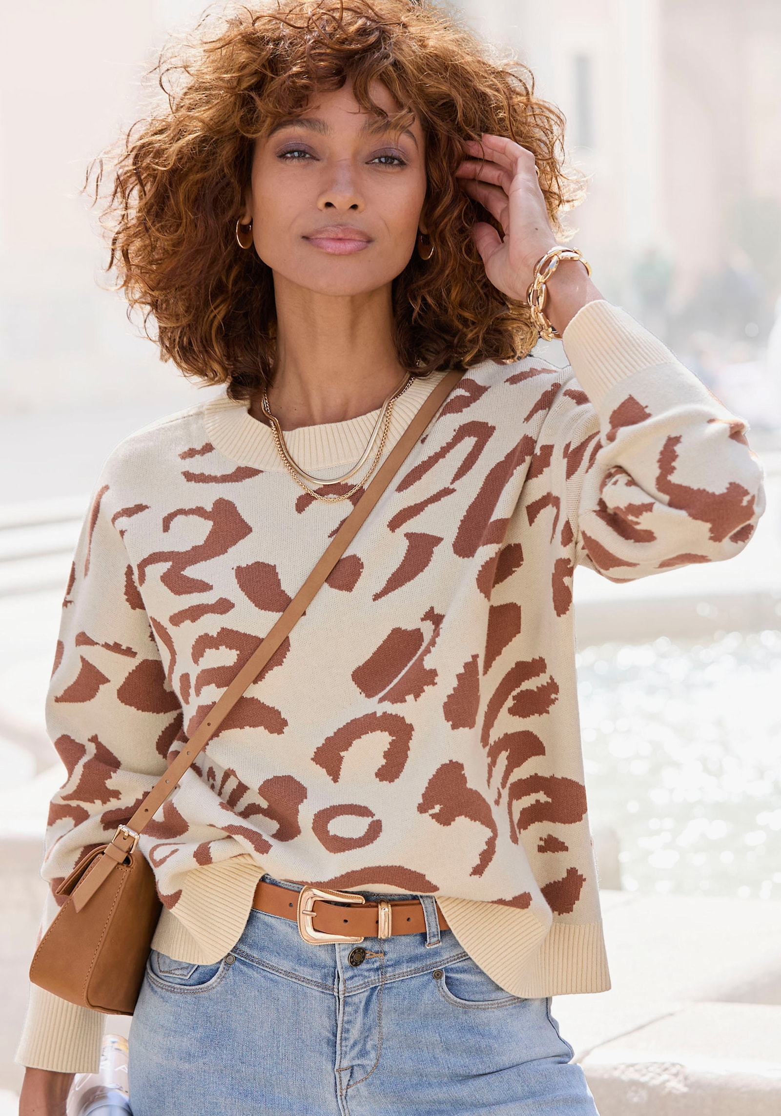 LASCANA Pull jacquard - crème-chamois