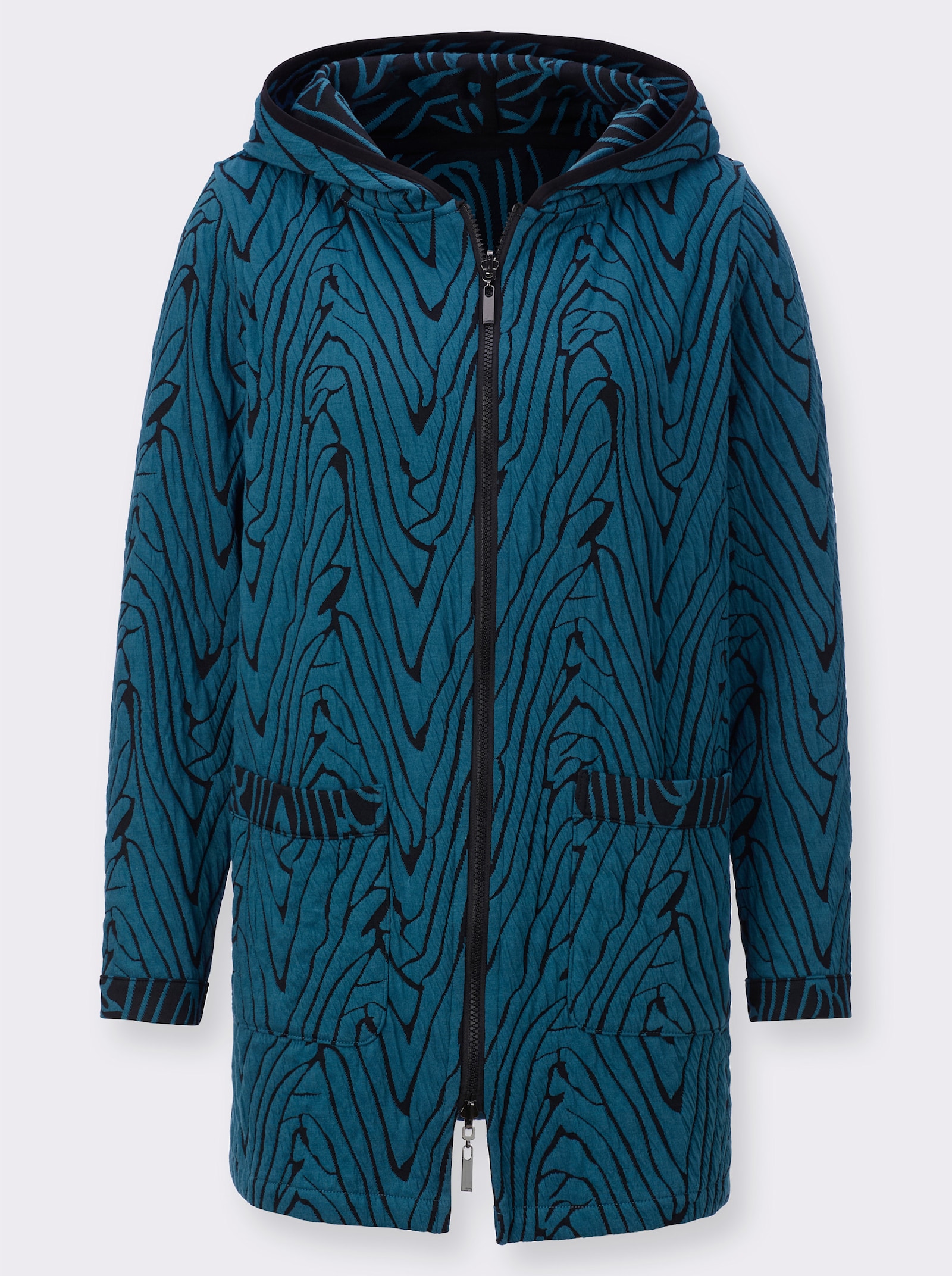 Shirtjacke mit Wendefunktion - topas-graphit-gemustert