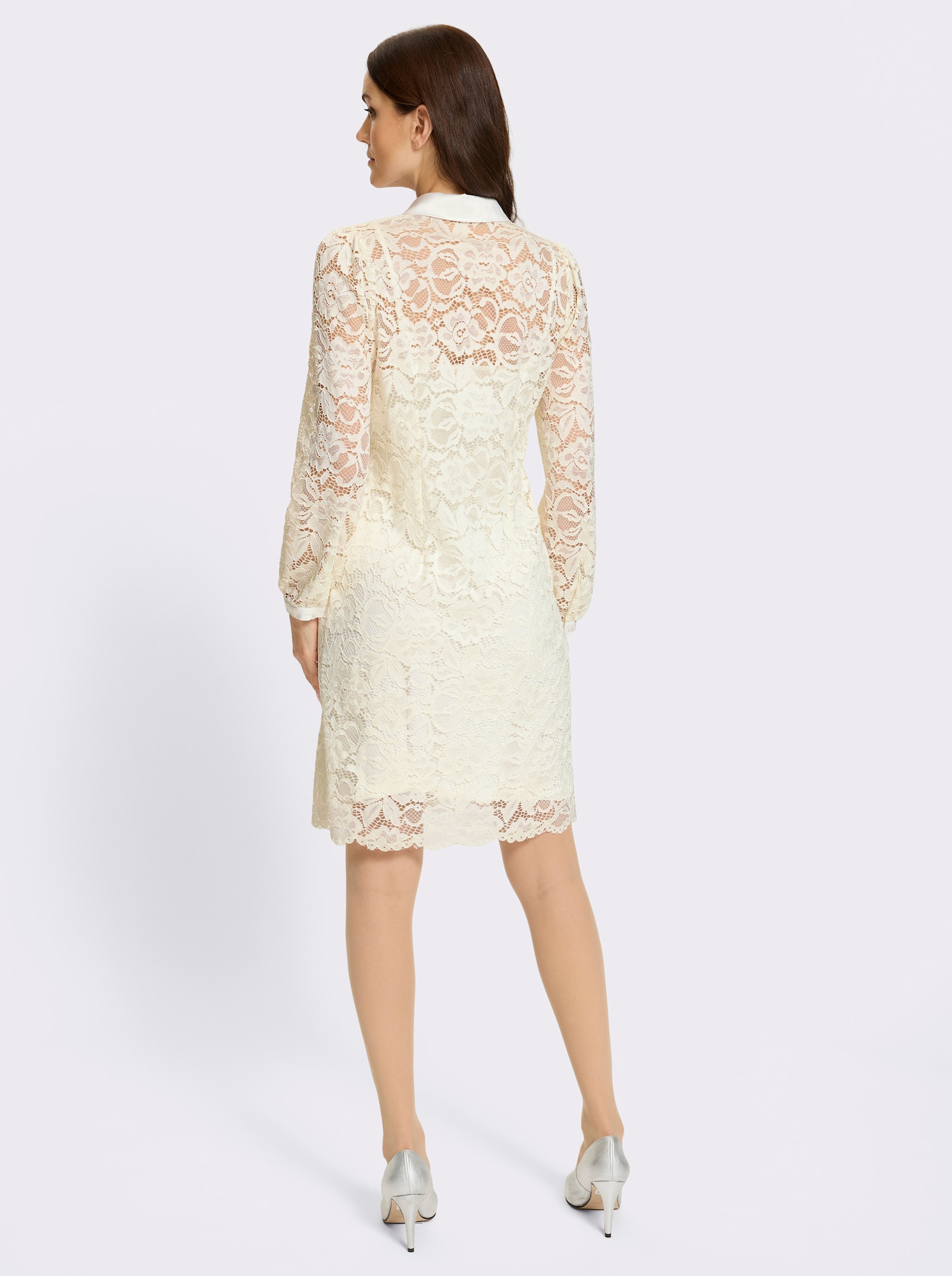 heine Spitzenkleid mit Unterkleid - ecru