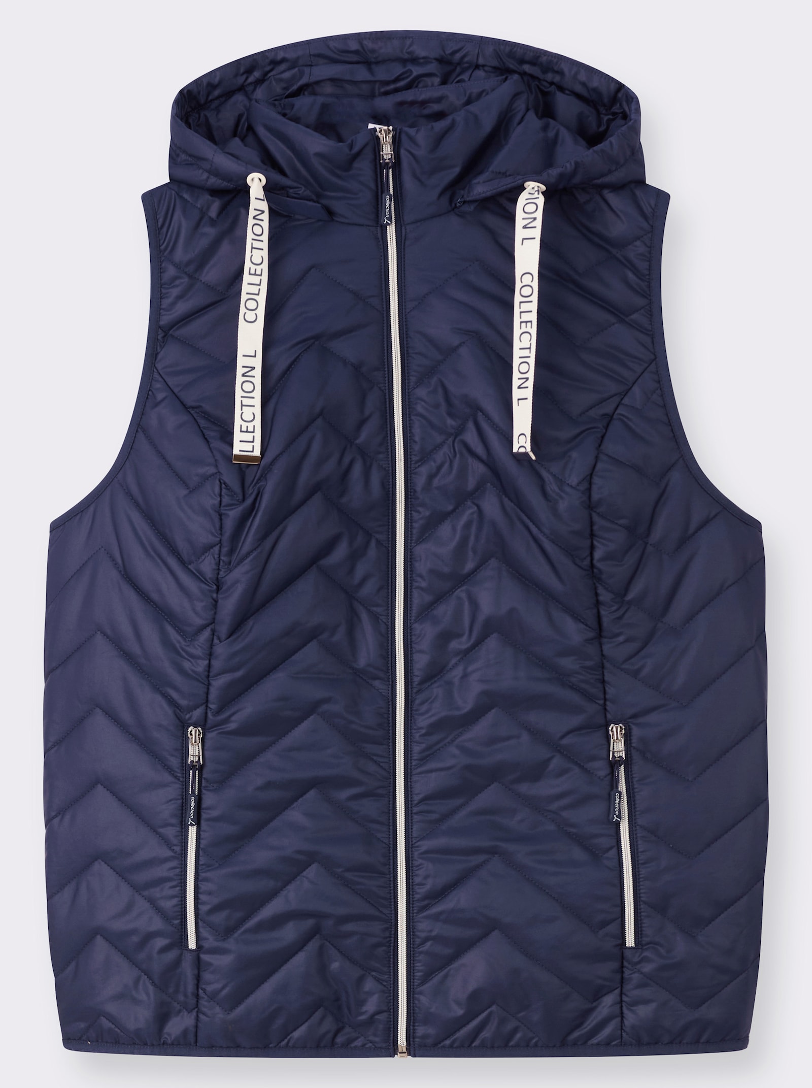 Steppweste im Zickzack-Muster - marine