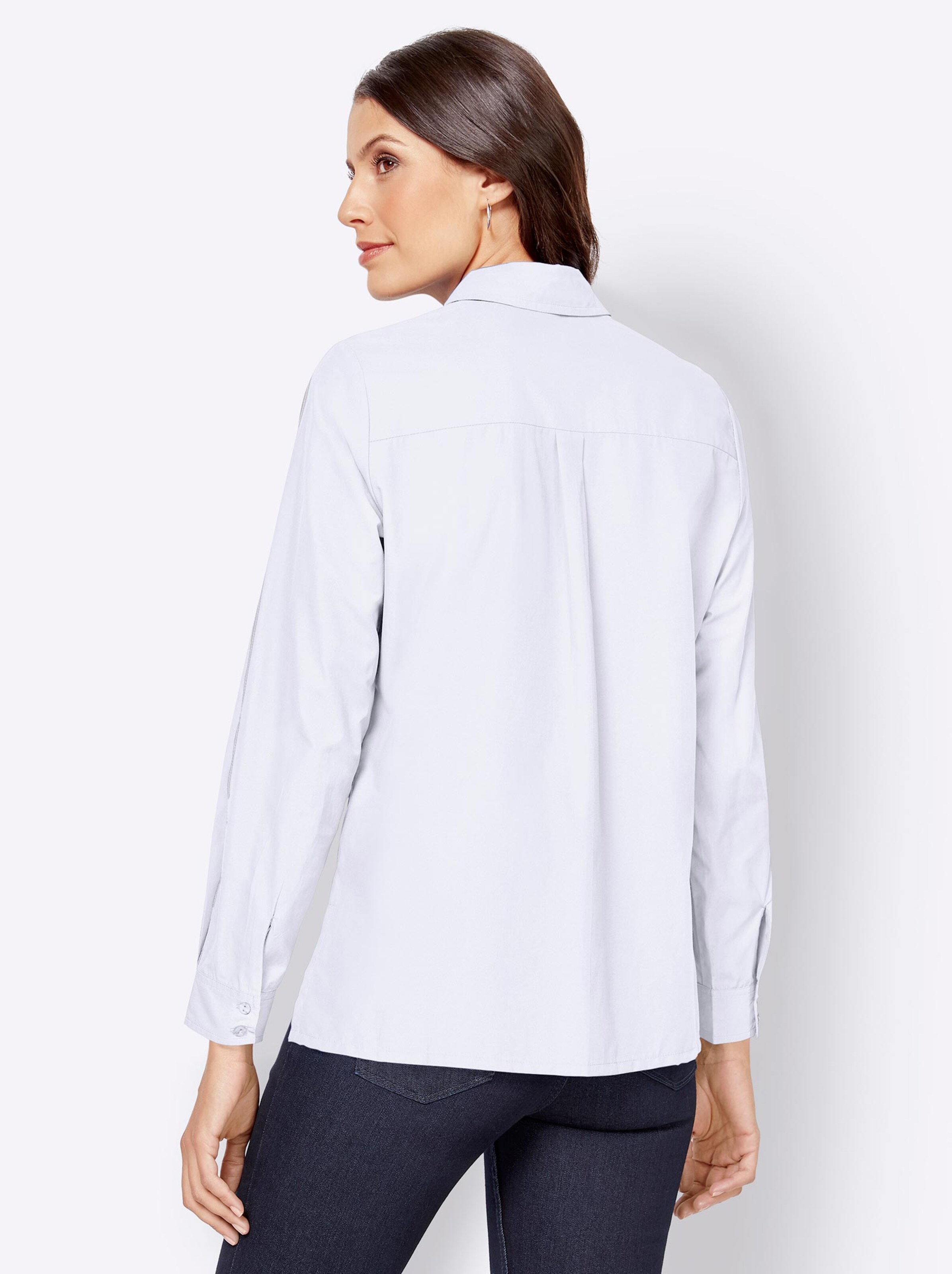 Damenmode Blusen Hemdbluse in weiß Damenmode Blusen Hemdbluse in weiß