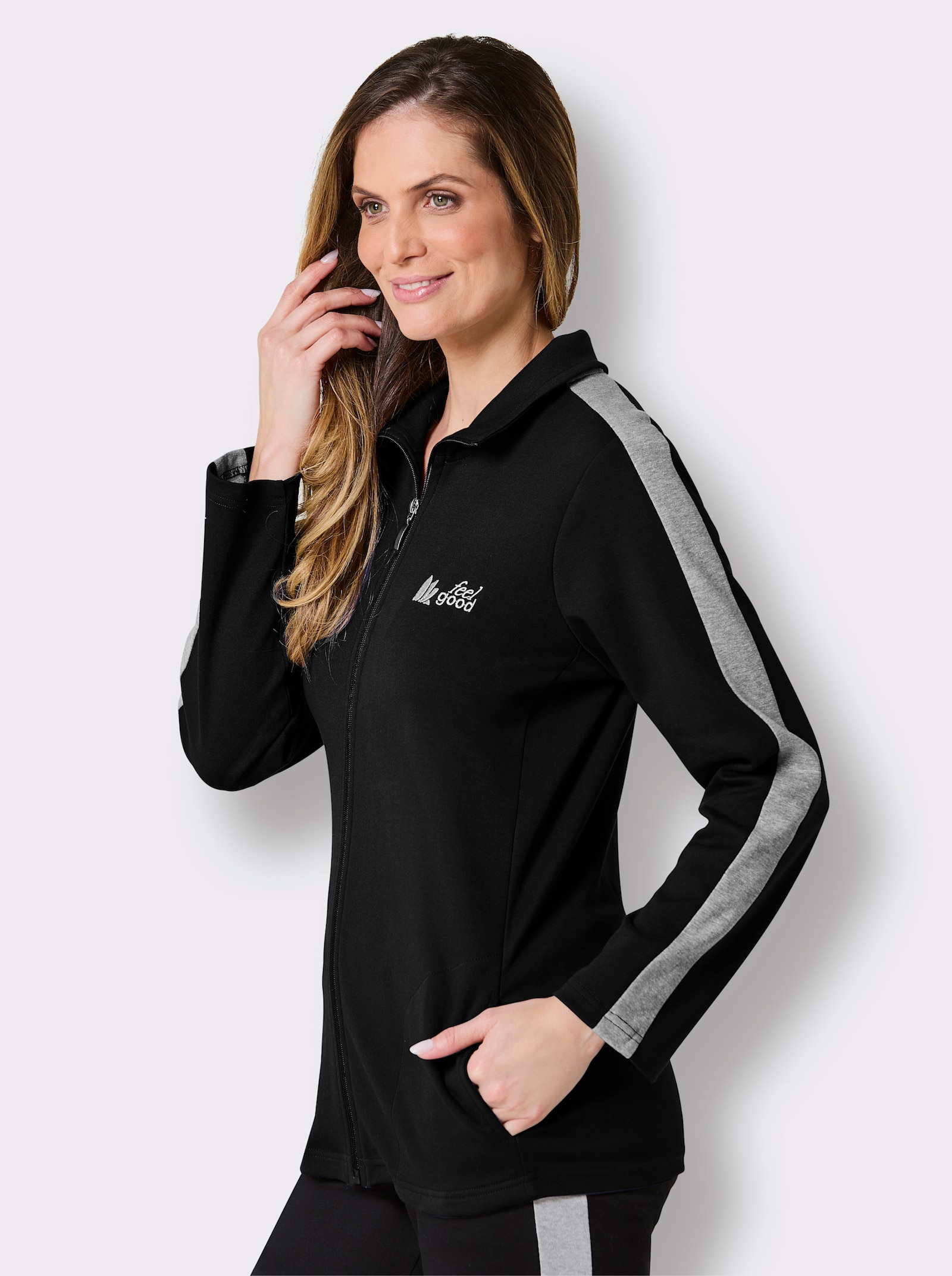 feel good Jacke - schwarz-steingrau