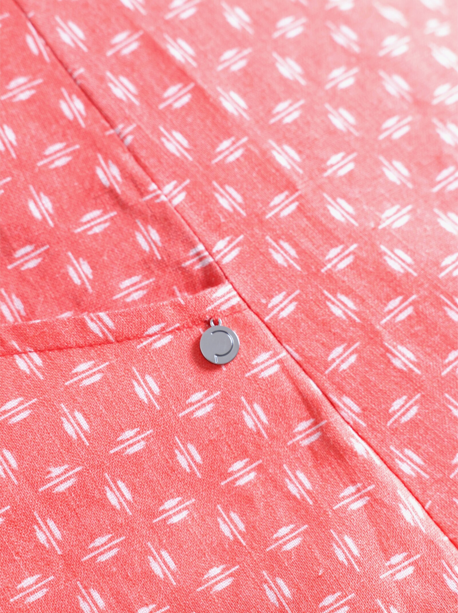 CREATION L PREMIUM Jurk in A-lijn van linnen - koraal/wit geprint