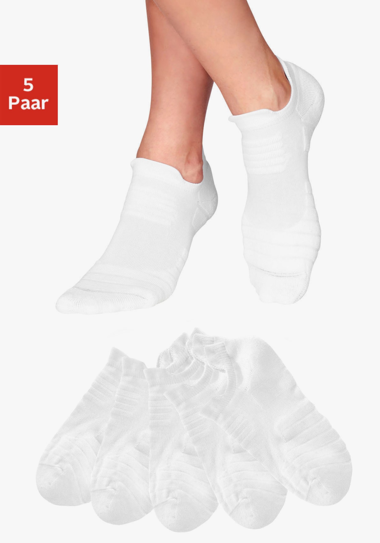 LASCANA ACTIVE Sneakersokken - 5x wit