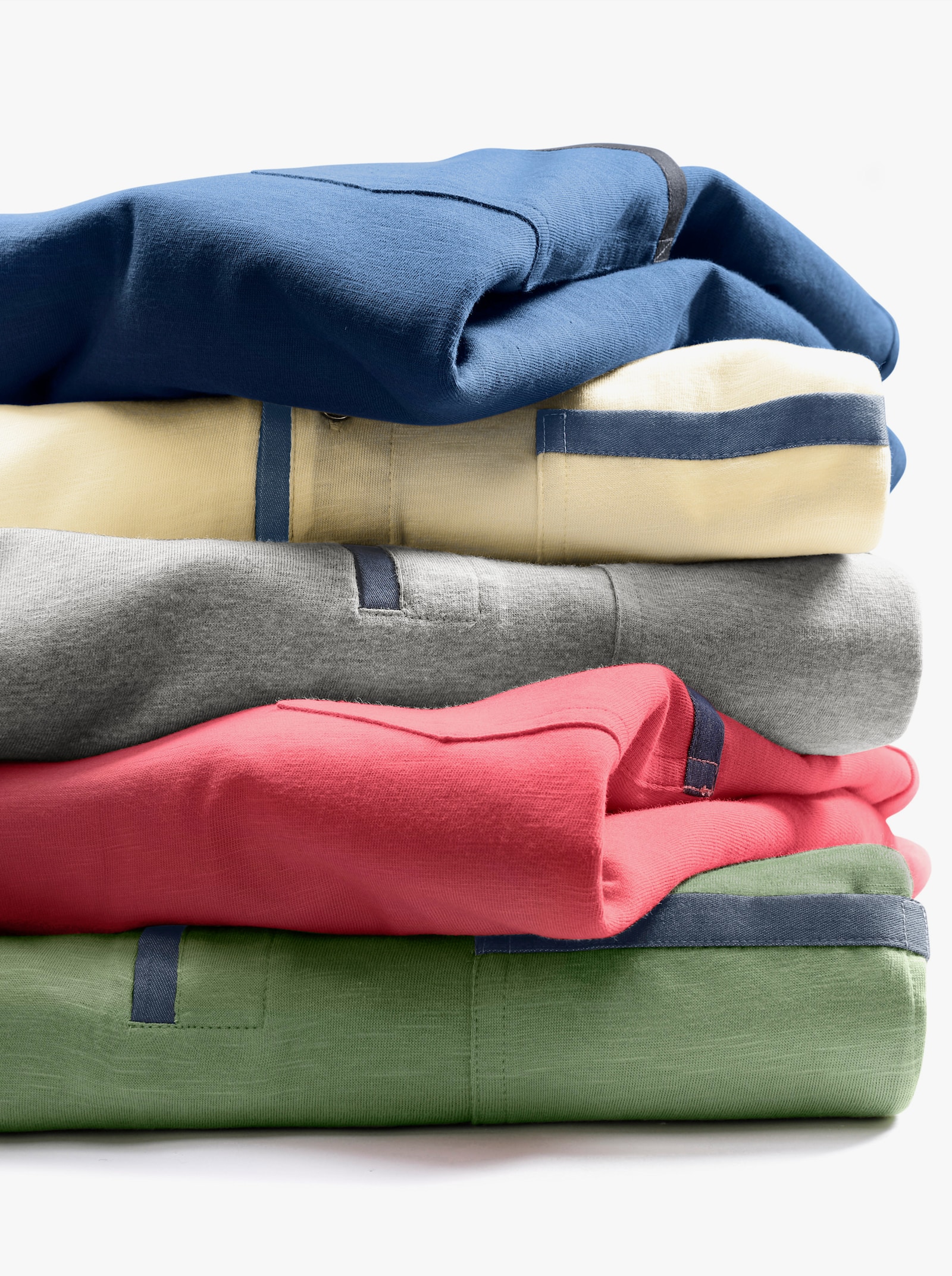 Marco Donati Langarmshirt mit Details in Denim-Optik - jeansblau