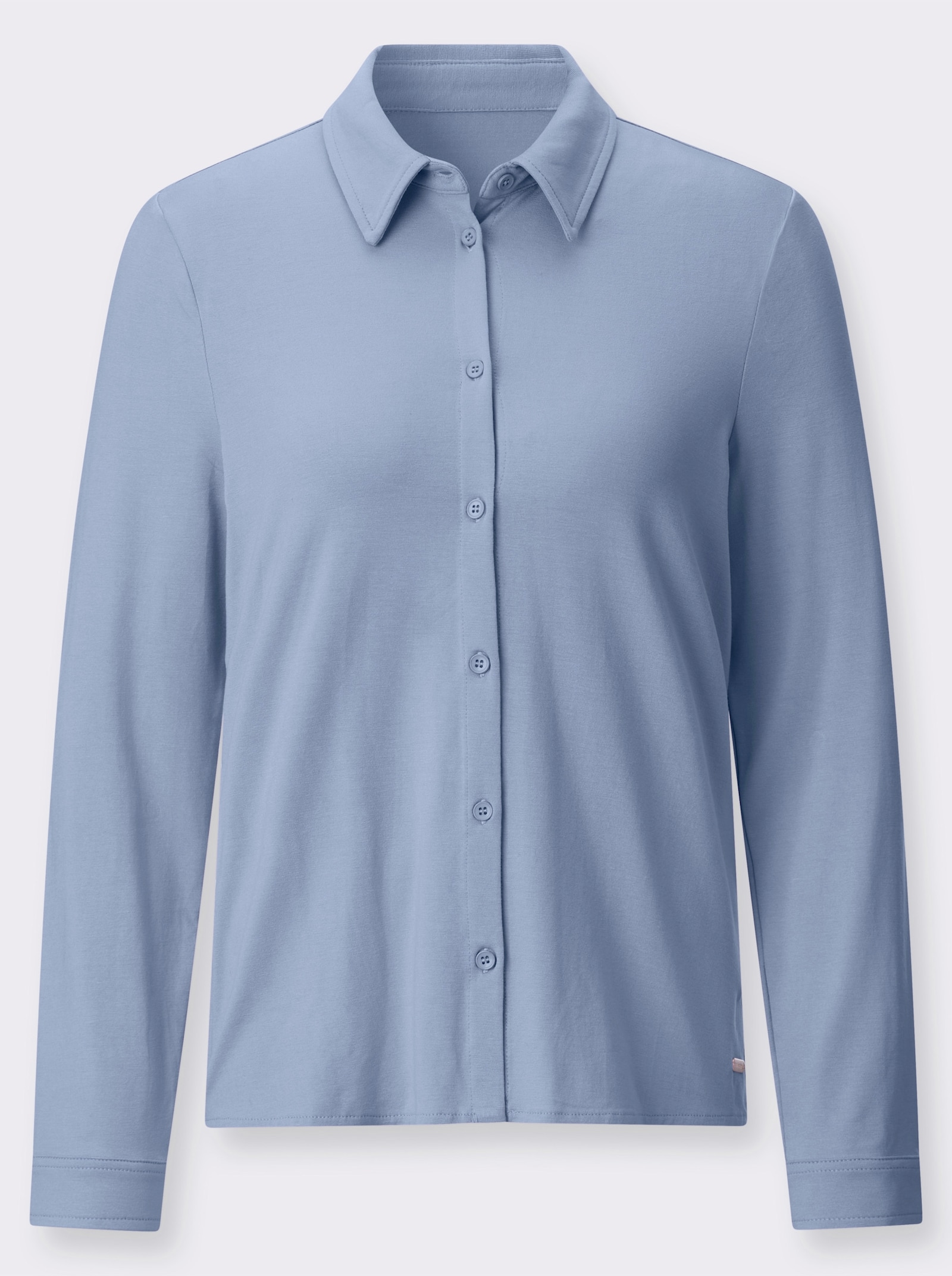 Blusenshirt mit Knopfleiste - bleu