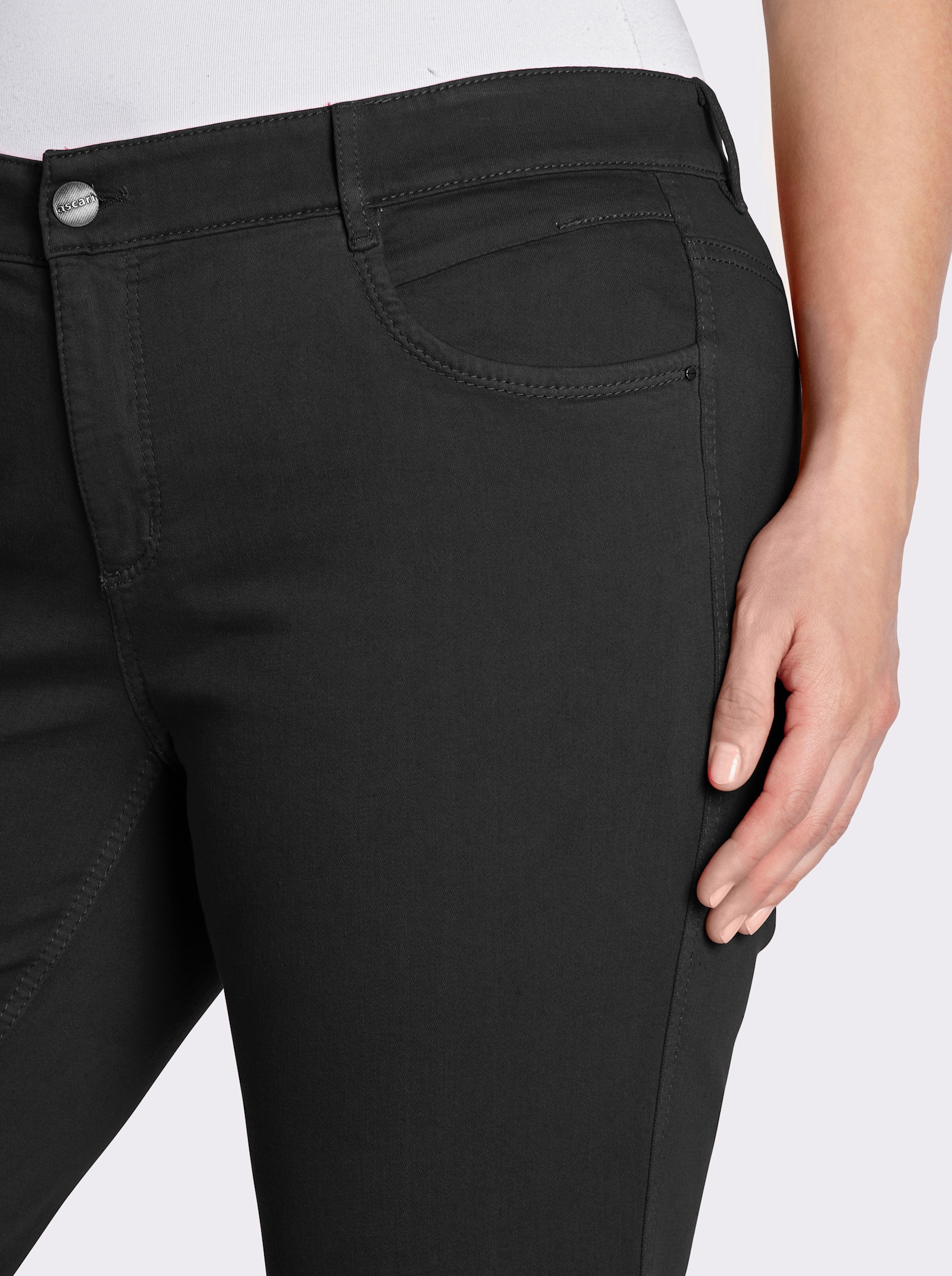 Ascari Stretch-Jeans in Röhren-Form - schwarz