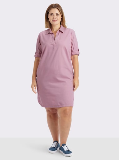 Jeanskleid in Schlupfform - rosé