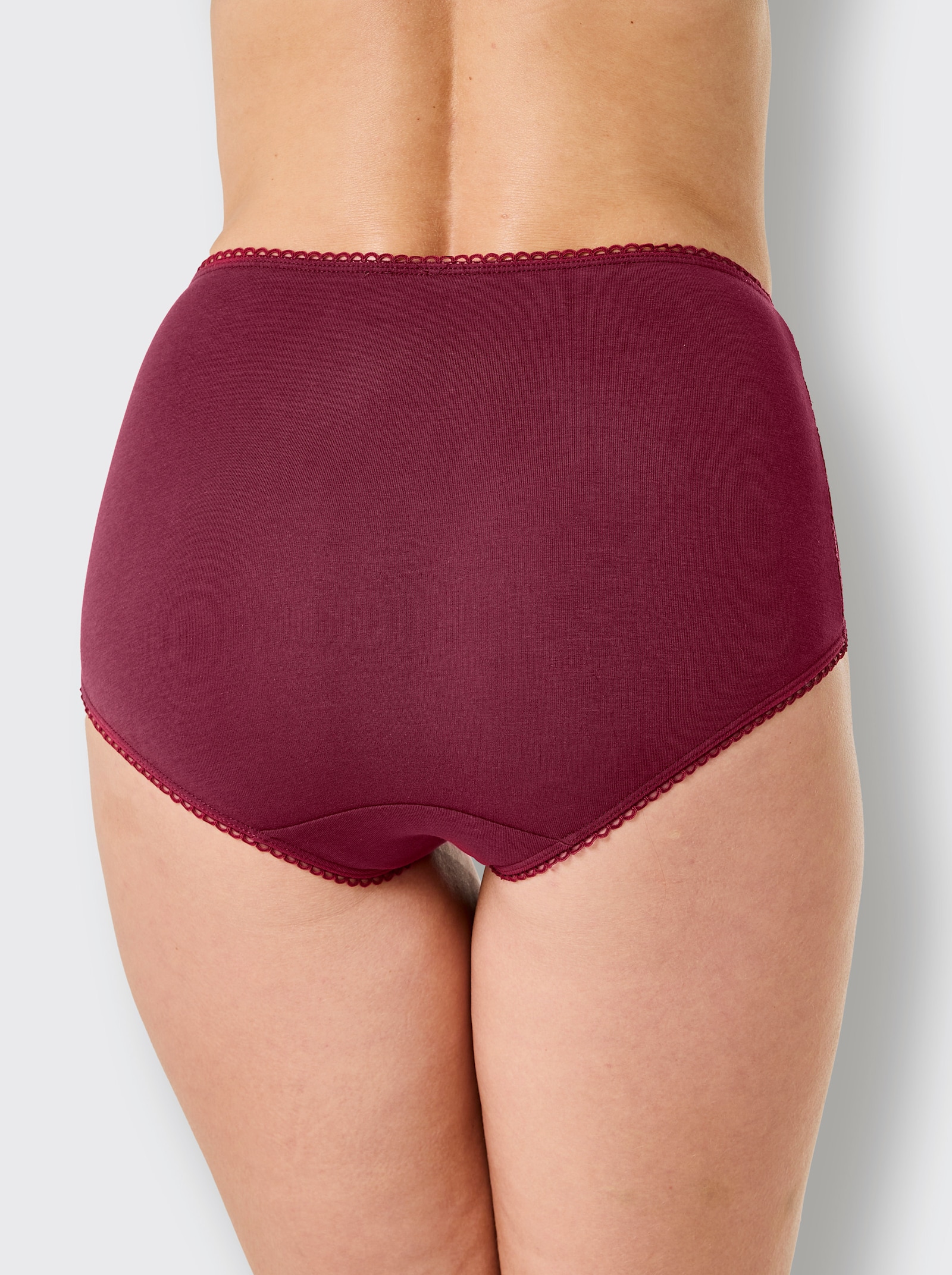wäschepur Taillenslip mit breitem Spitzen-Einsatz - bordeaux