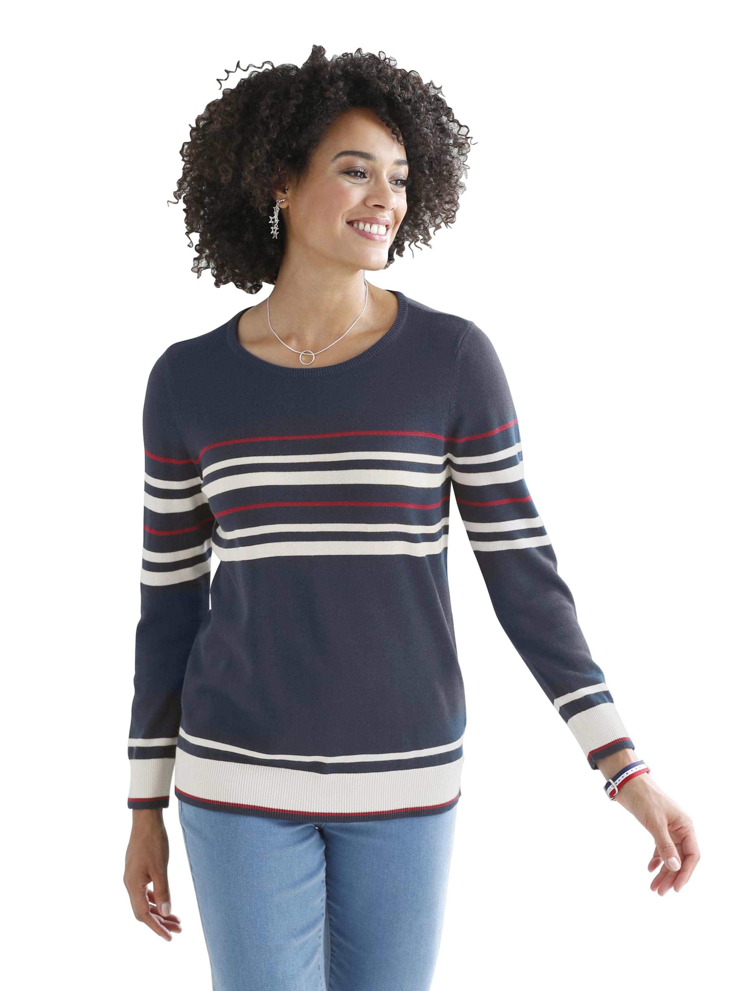 Pullover - rot-marine