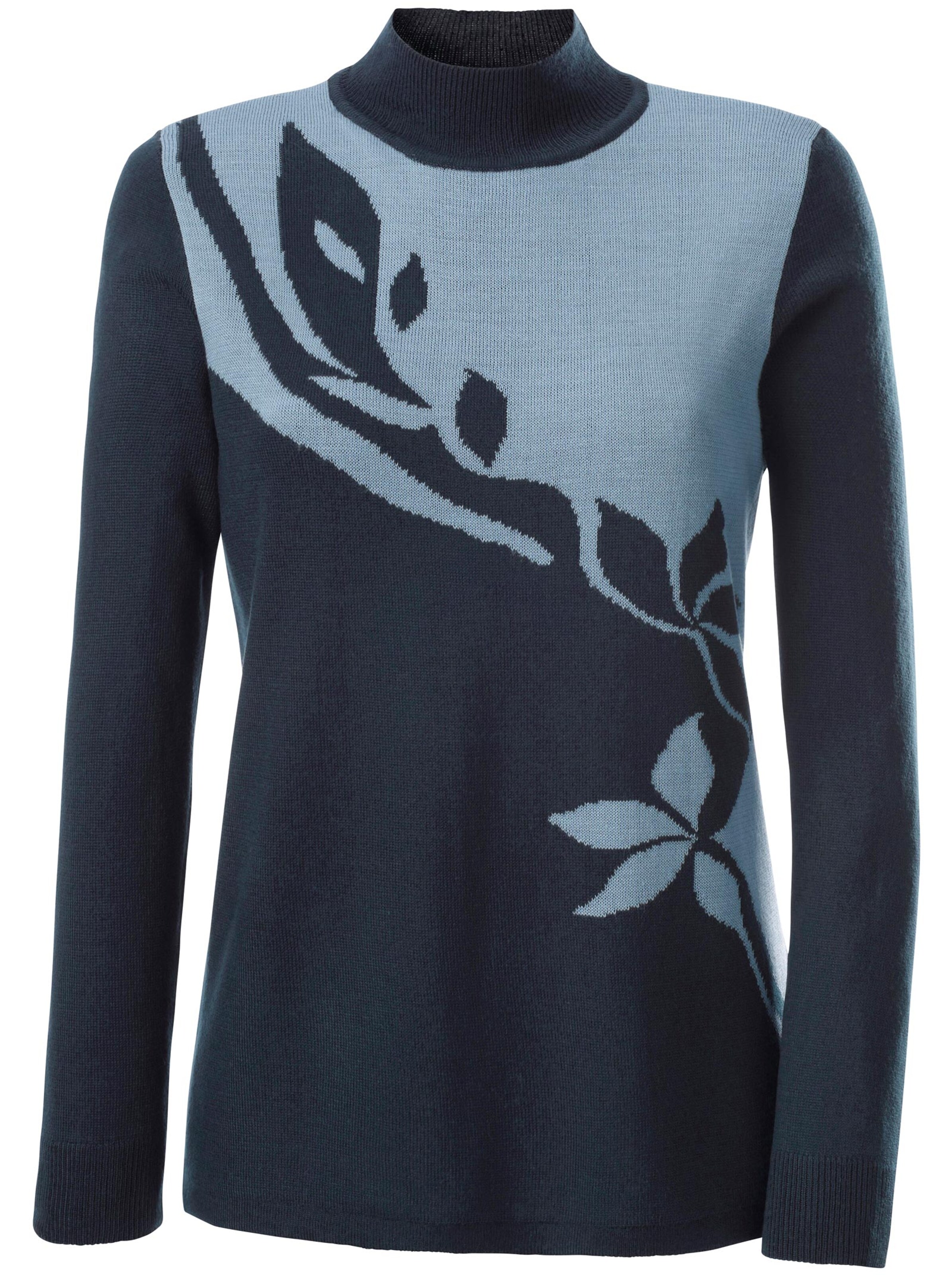 Pullover - blau-gemustert
