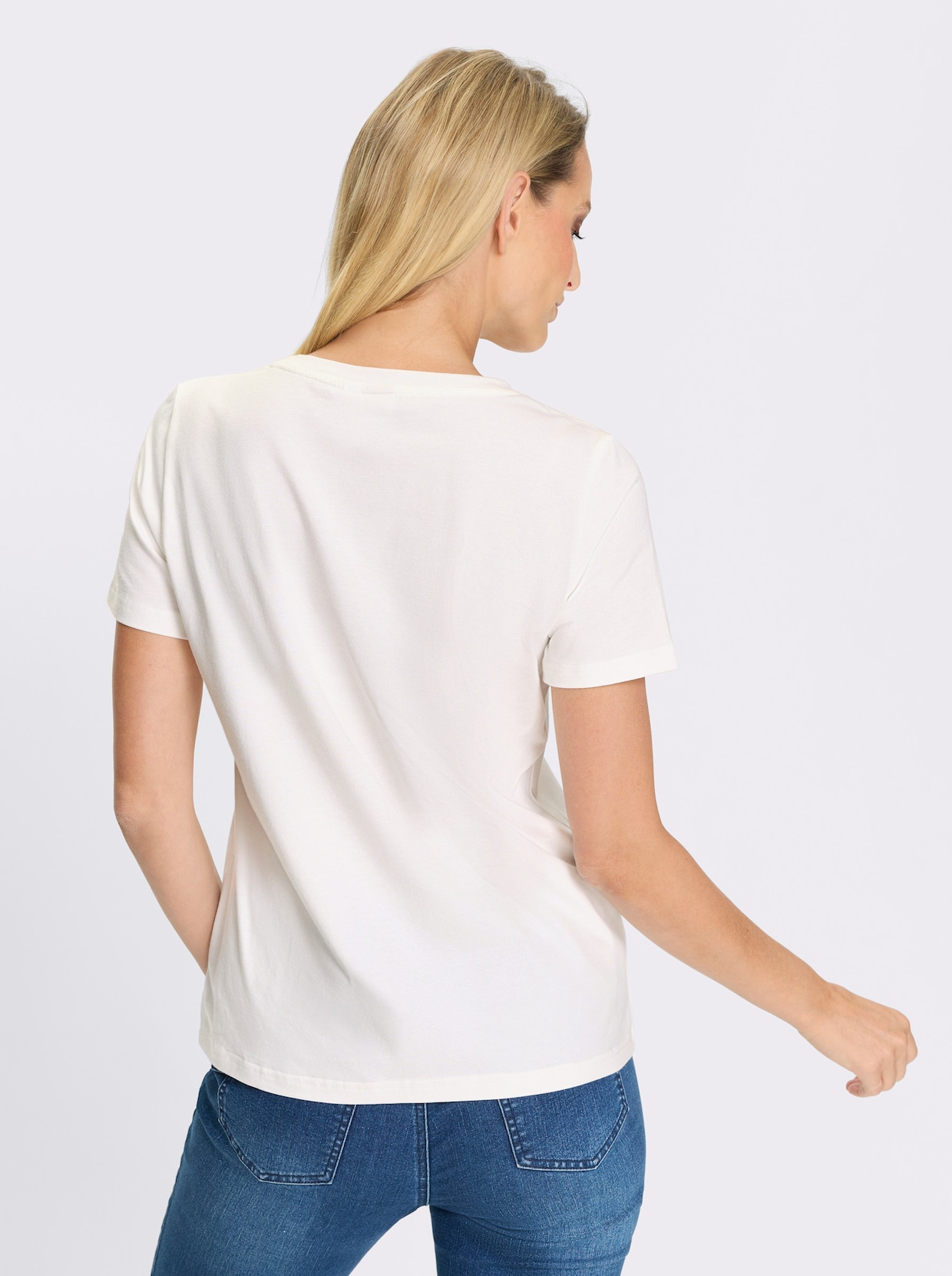 heine Rundhalsshirt - ecru-bedruckt