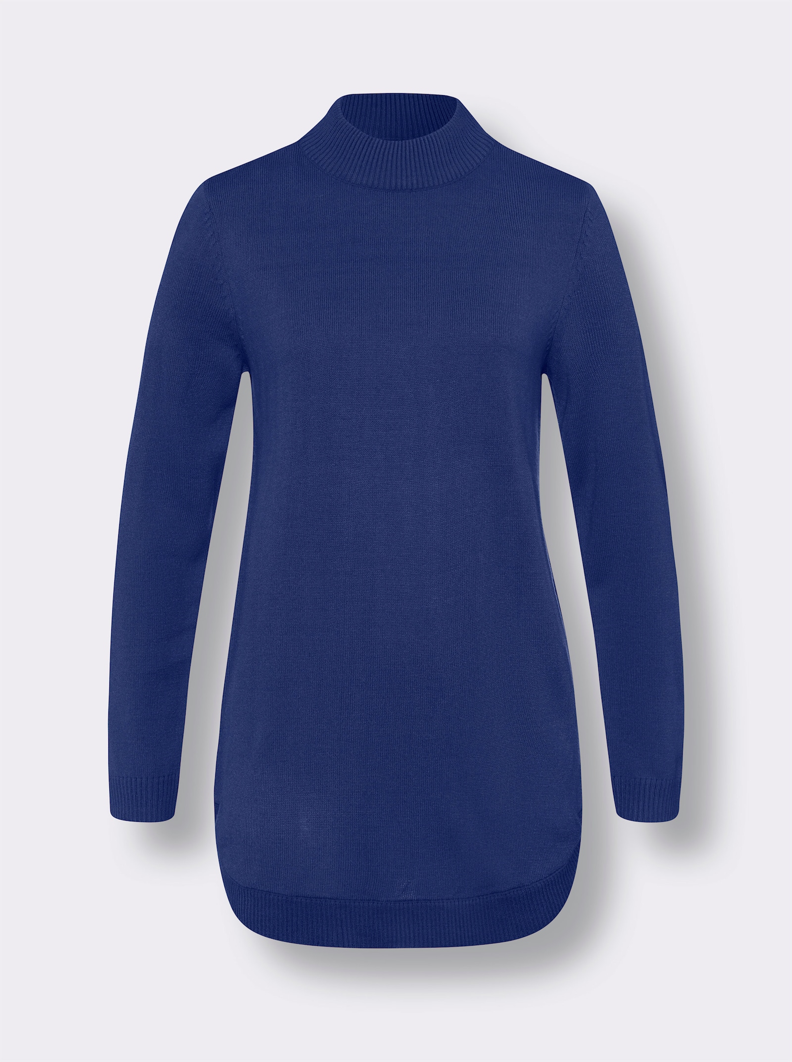 Pullover mit abgerundetem Saum - royalblau