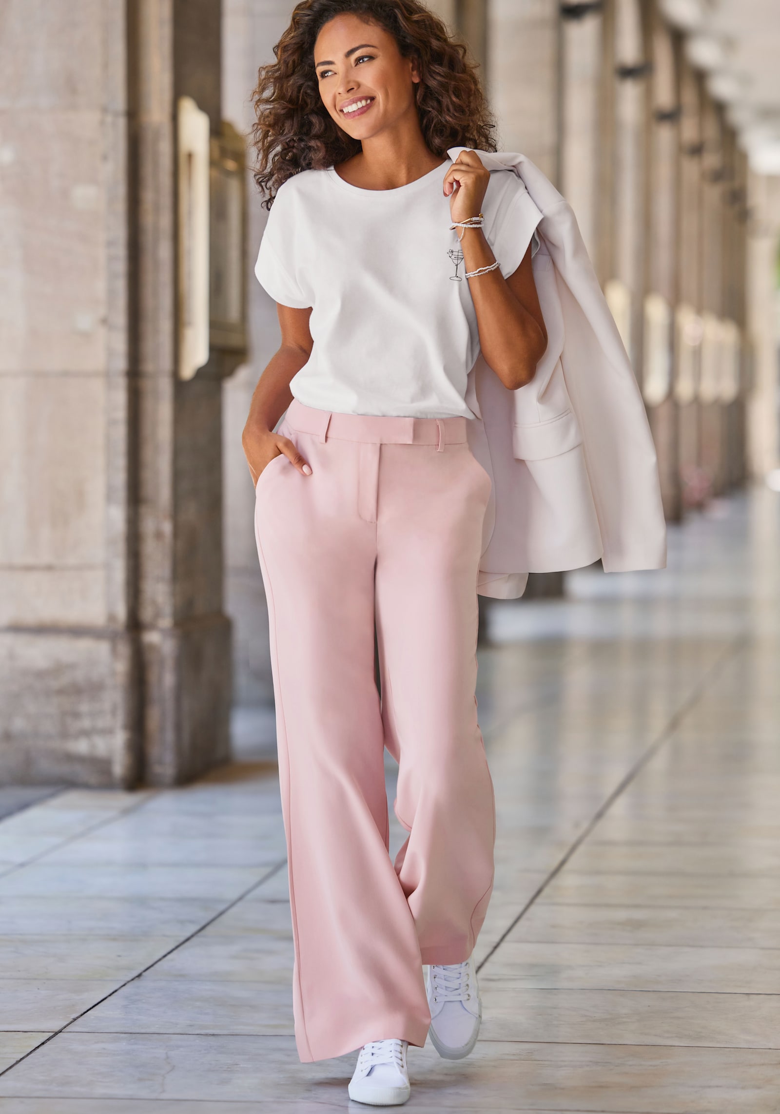 LASCANA Shirt met korte mouwen - wit