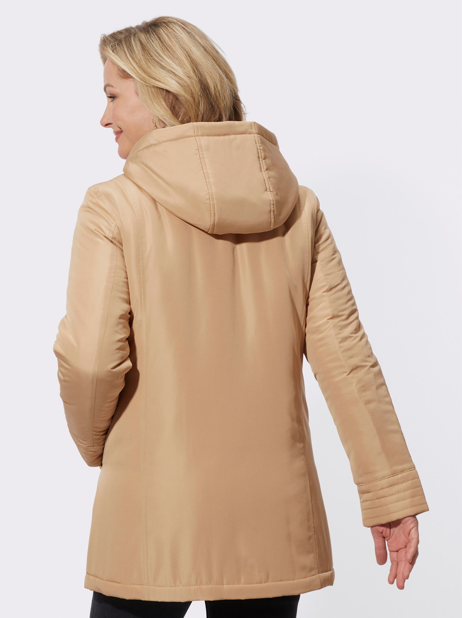 Longjacke mit Klett- und Reissverschluss - camel