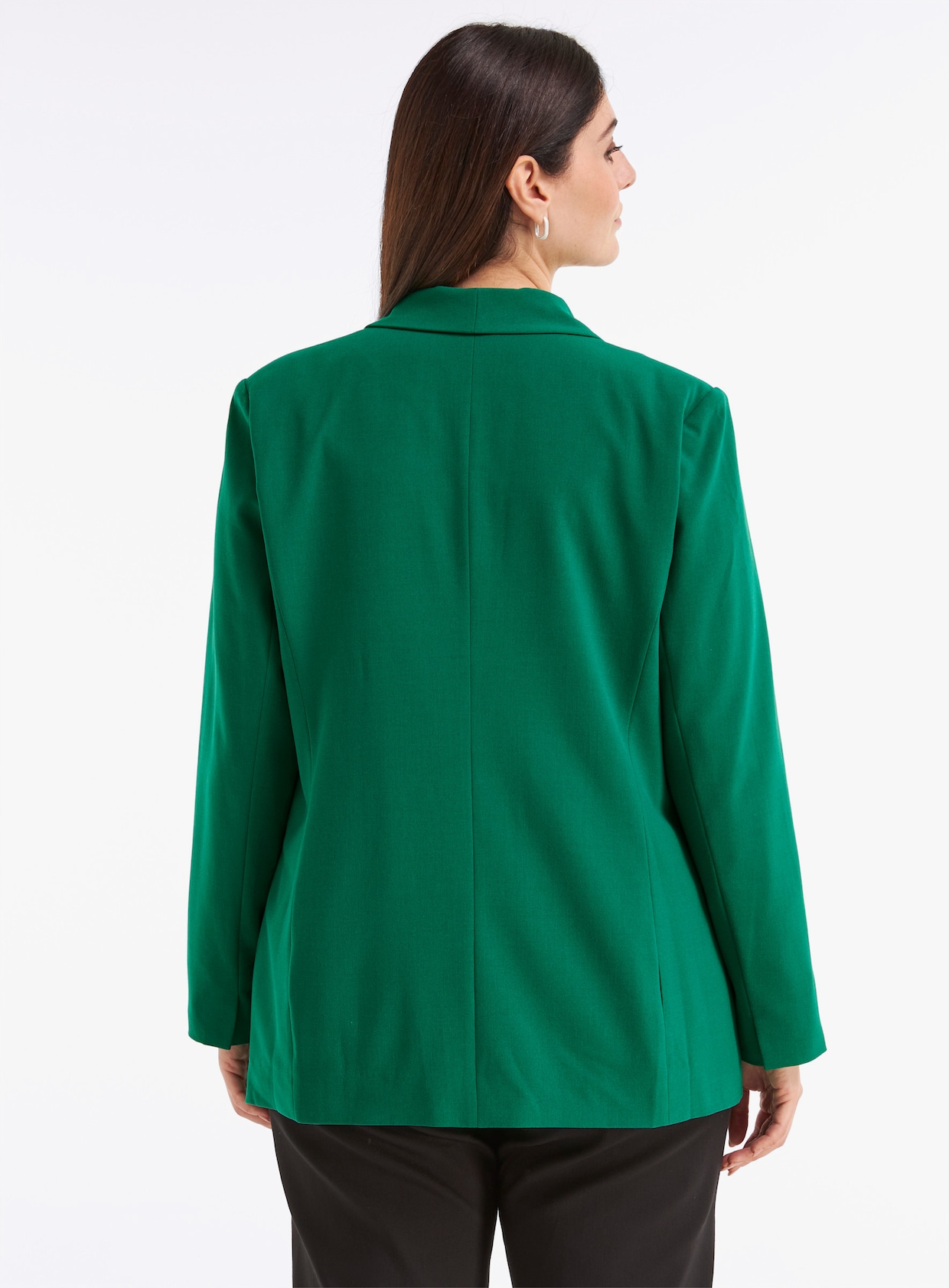 Blazer in langer Form - grün
