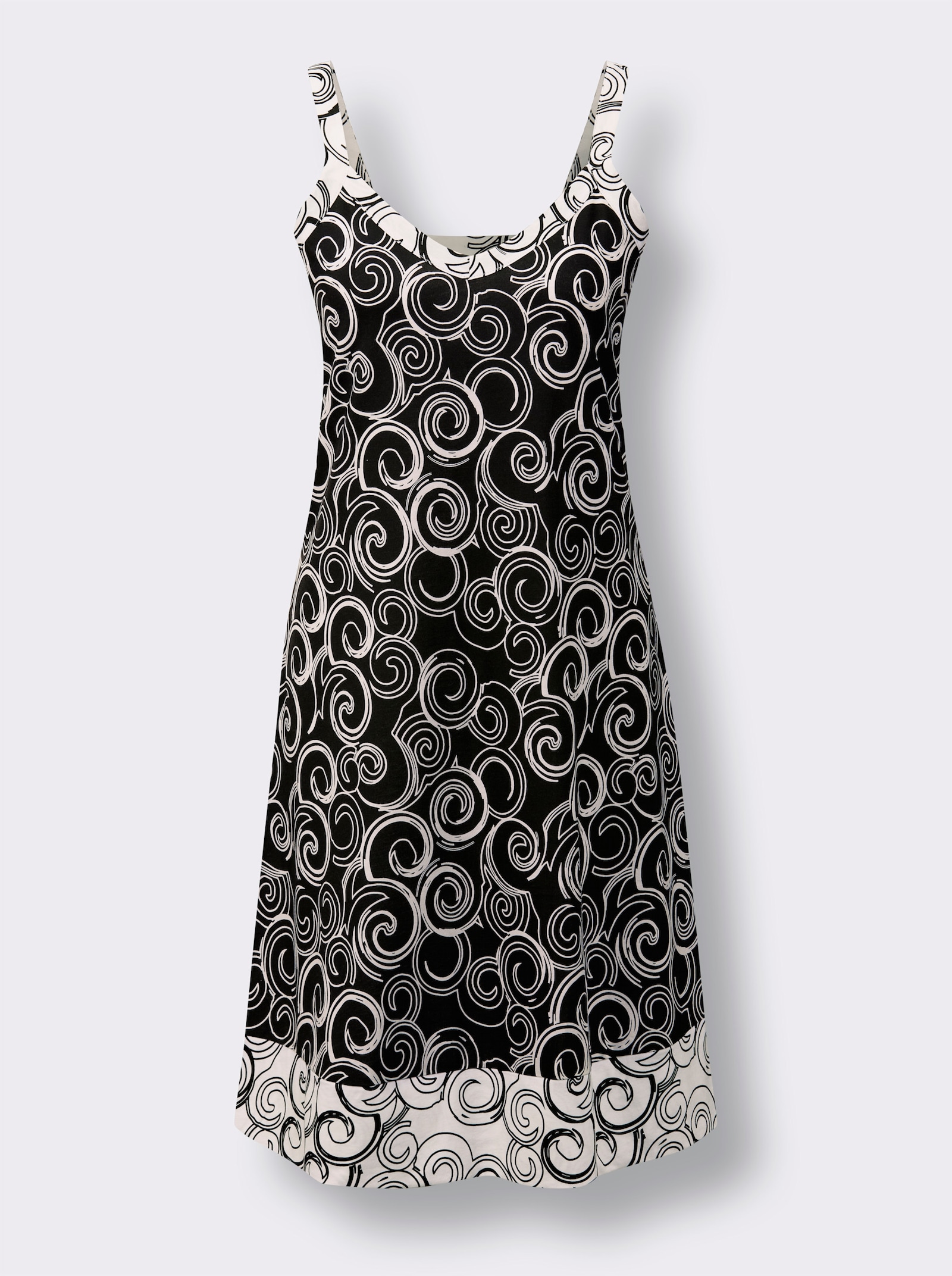 wäschepur Chemises de nuit avec motif - noir imprimé + blanc imprimé