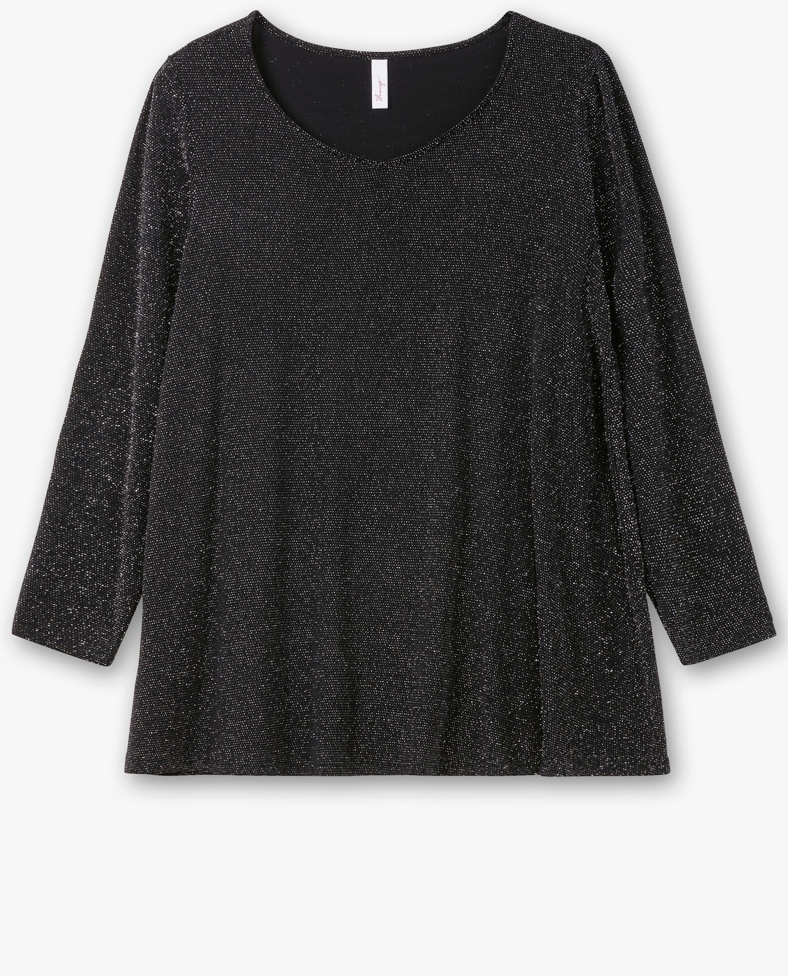 sheego Longshirt mit Effektgarn - schwarz
