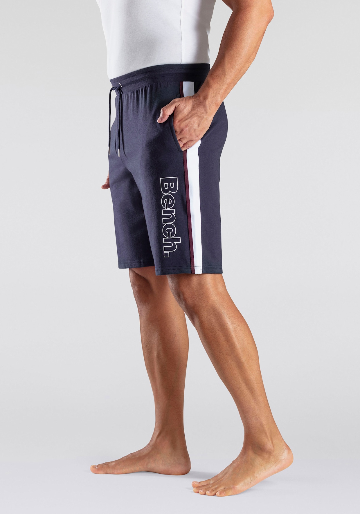 Sweatshort - navy/wit