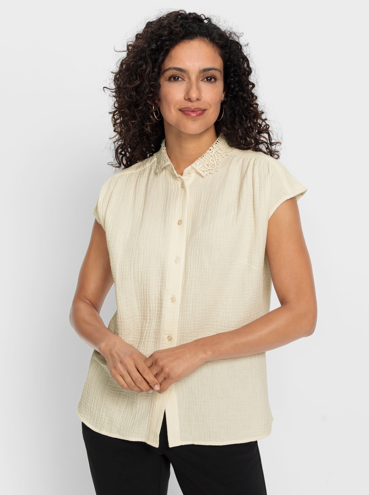 Katoenen blouse - champagne