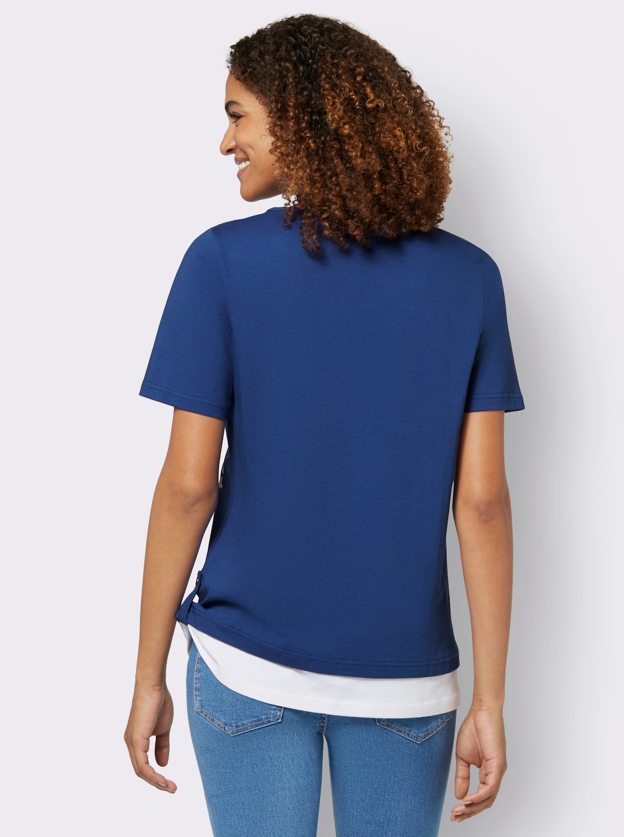 2-in-1-shirt - koningsblauw