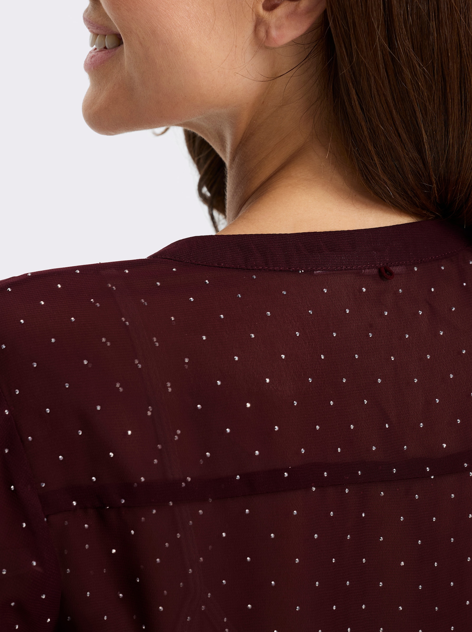 heine Georgettebluse mit abnehmbarer Schluppe - burgund