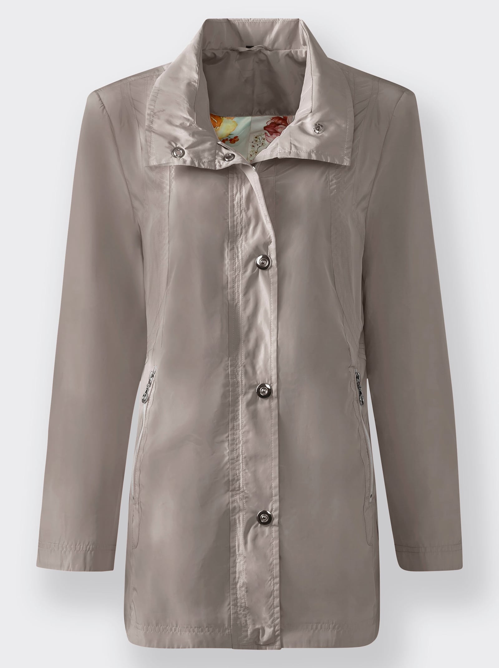 Übergangsjacke mit Schal - taupe