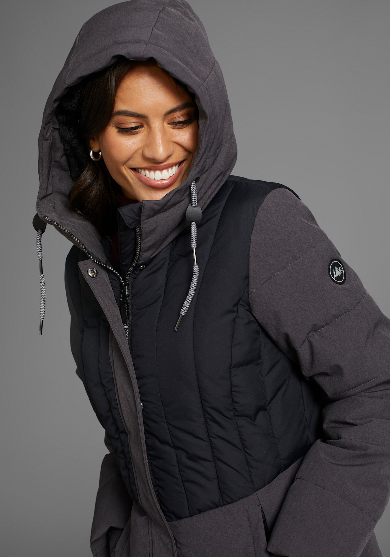 Winterjacke - anthrazit-schwarz