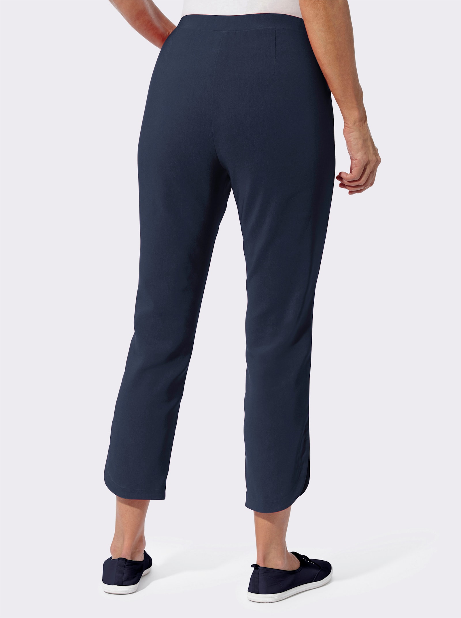 Hose mit abgerundeten Seitenschlitzen - marine