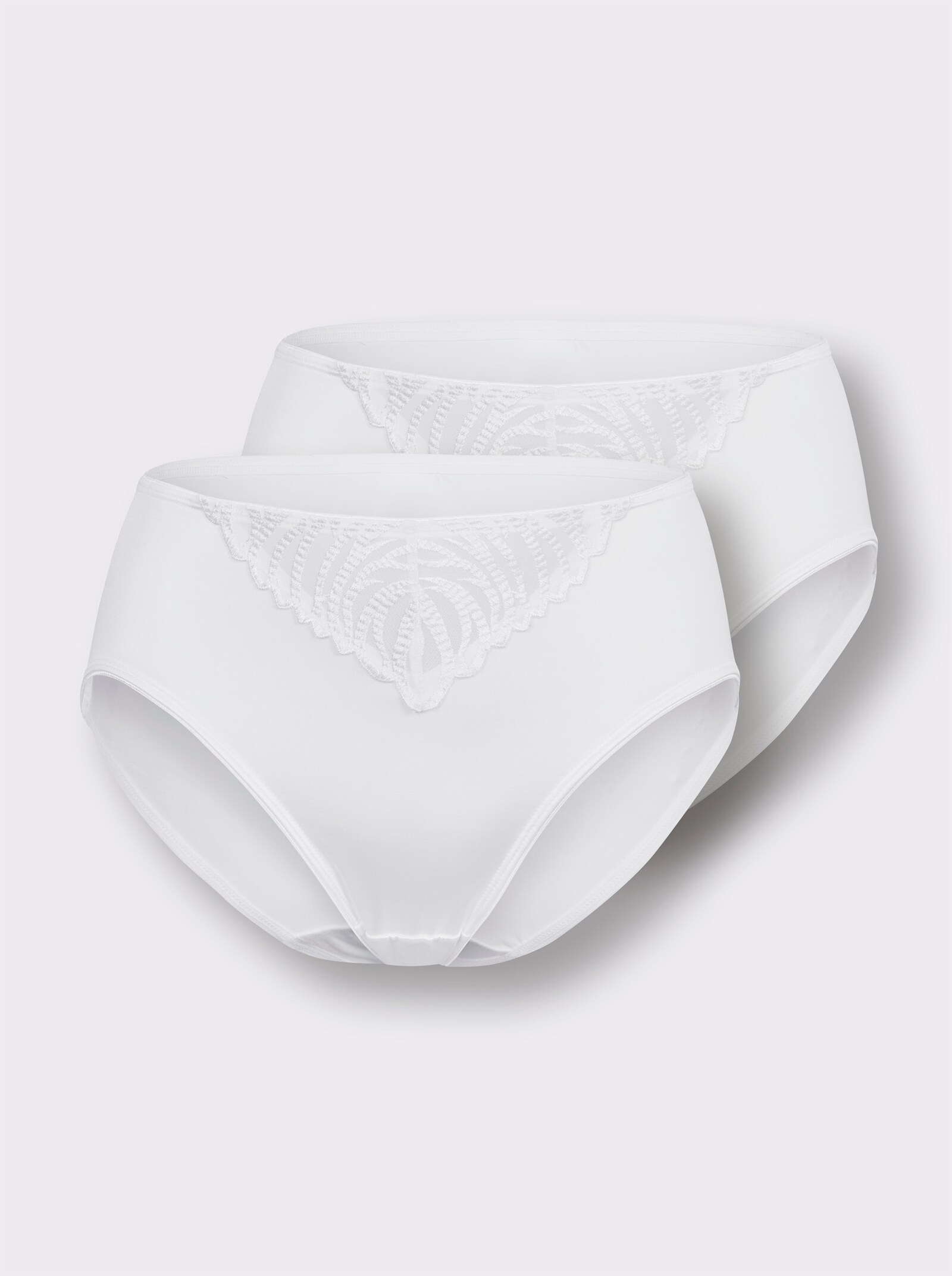 wäschepur Jazzpants mit Spitzeneinsatz vorne - 2x weiß
