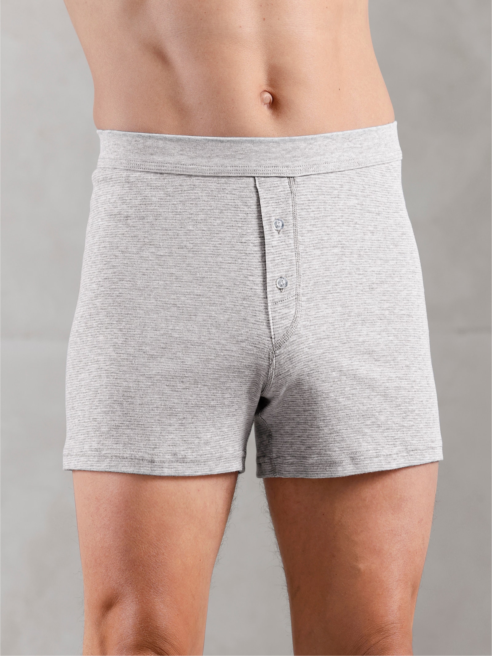 wäschepur men Boxershorts - hellgrau-geringelt