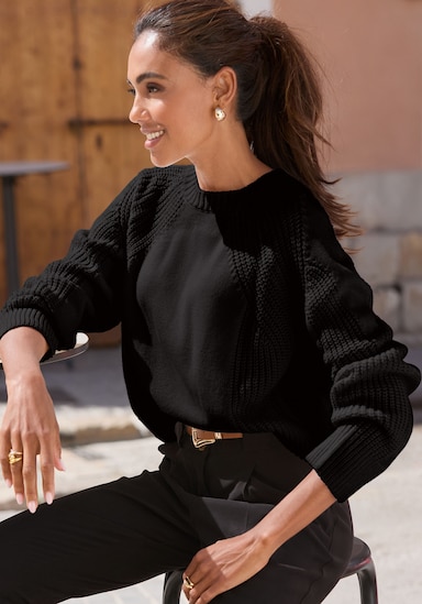 LASCANA Strickpullover - schwarz