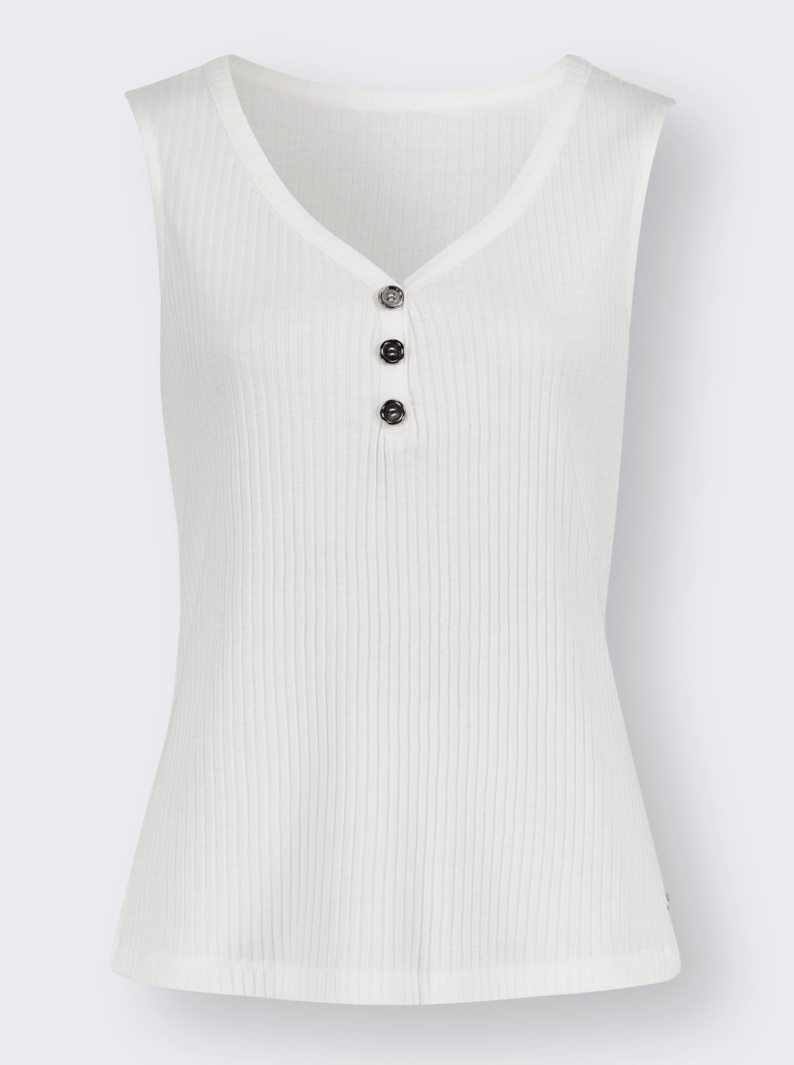 Shirttop in Ripp-Qualität - ecru