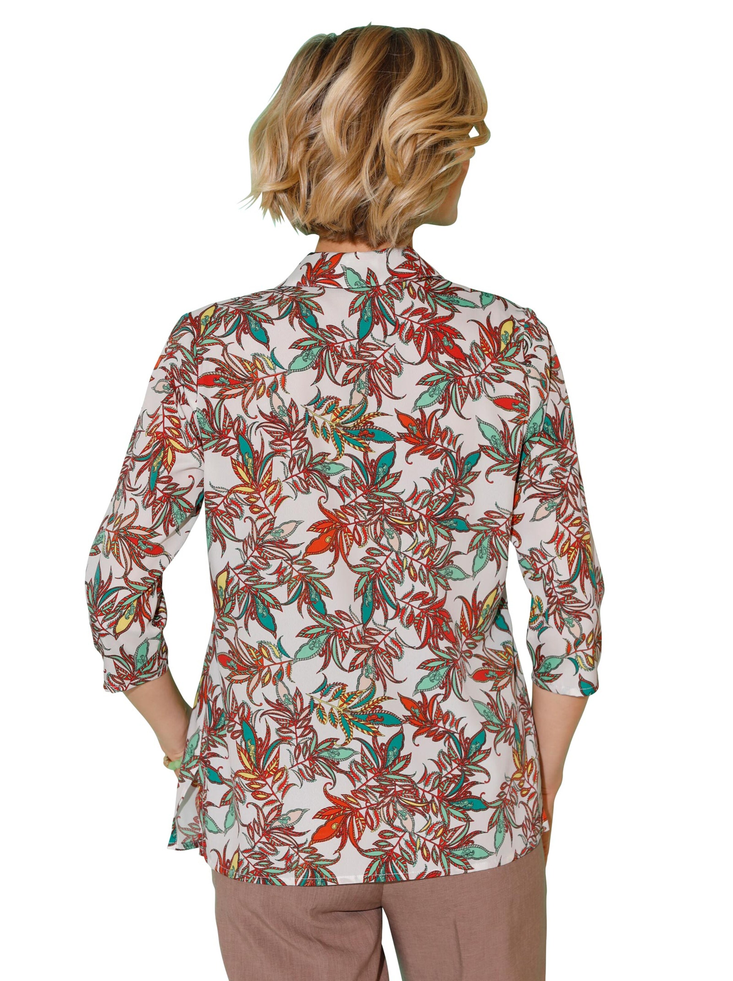 Bluse - ecru-gemustert