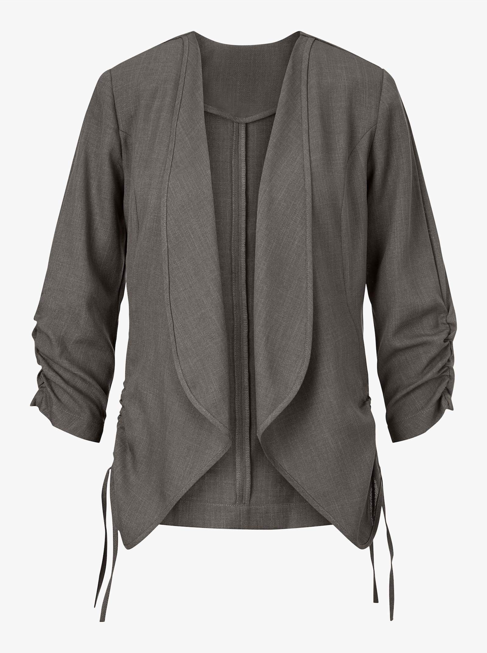 Blusenblazer in Leinen-Optik - taupe