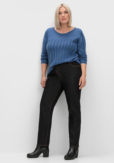 Langarm-Pullover - jeansblau