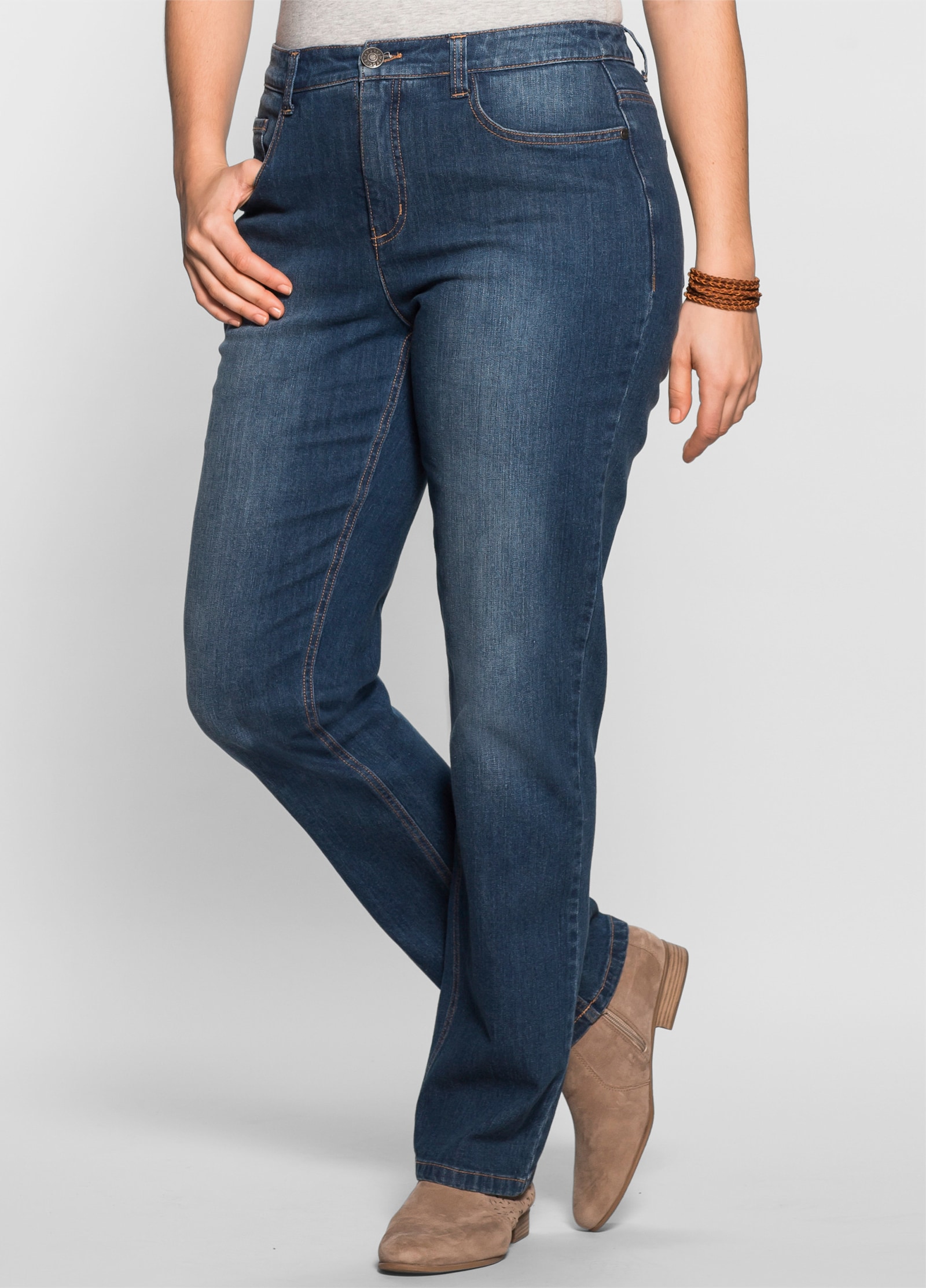 sheego Shaping jeans in recht model - blue denim
