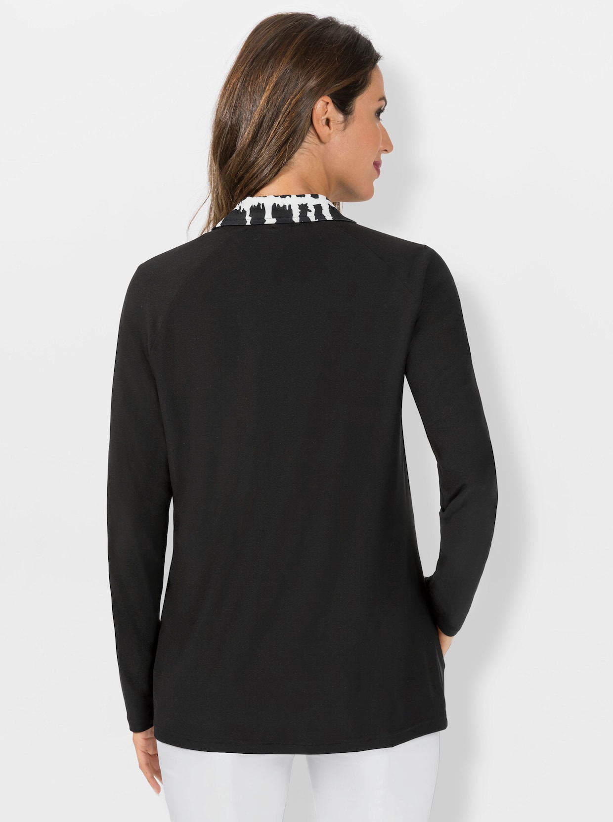 Úpletový kabátik - Black-ecru zafarbeniu krému vzorované