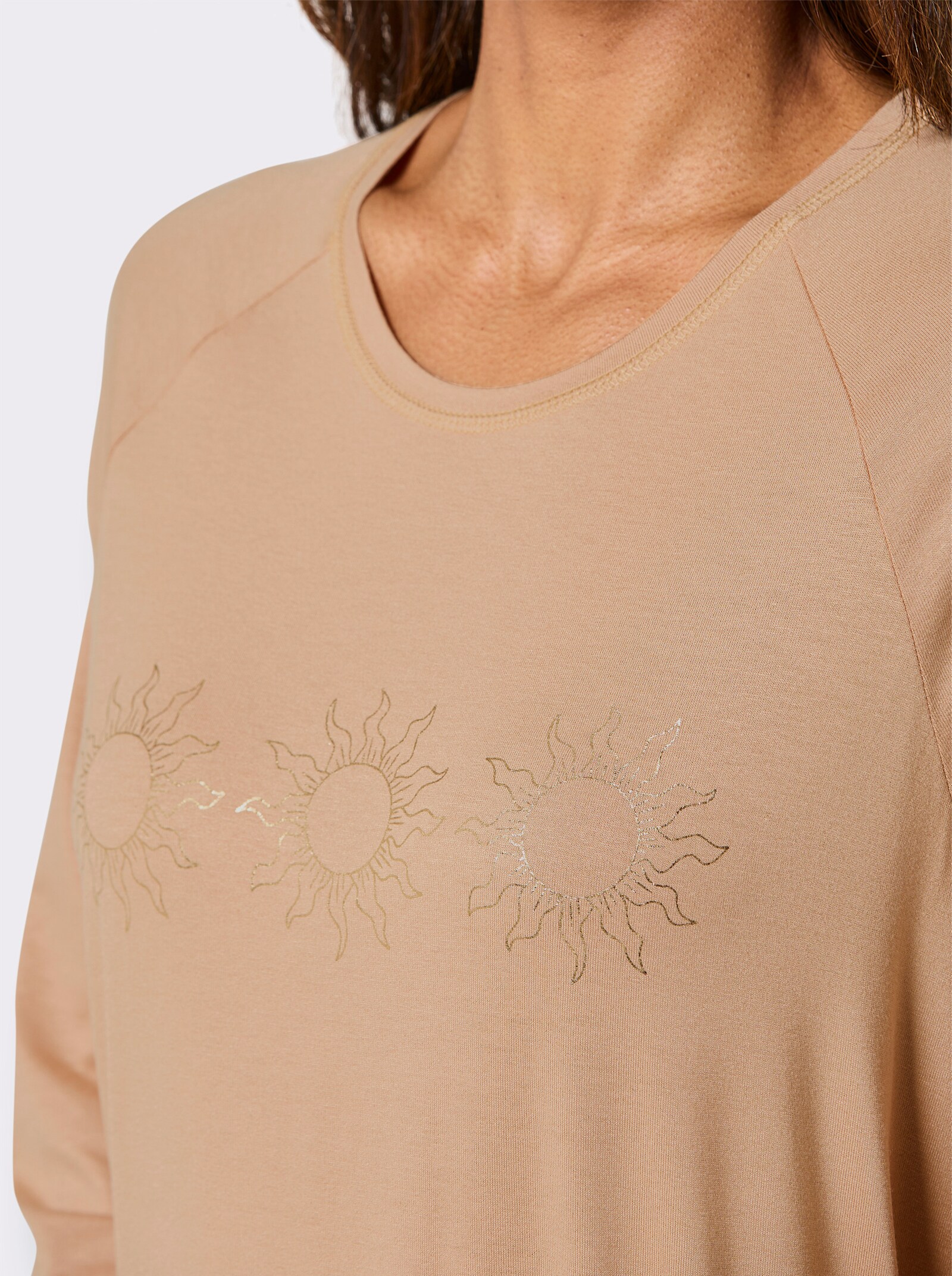 wäschepur Sleepshirt mit Sonnen-Motiven - camel