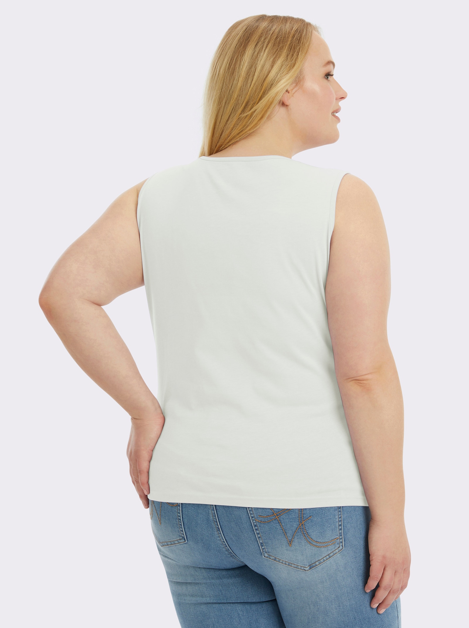 Trägertop mit Rundhals-Ausschnitt - ecru