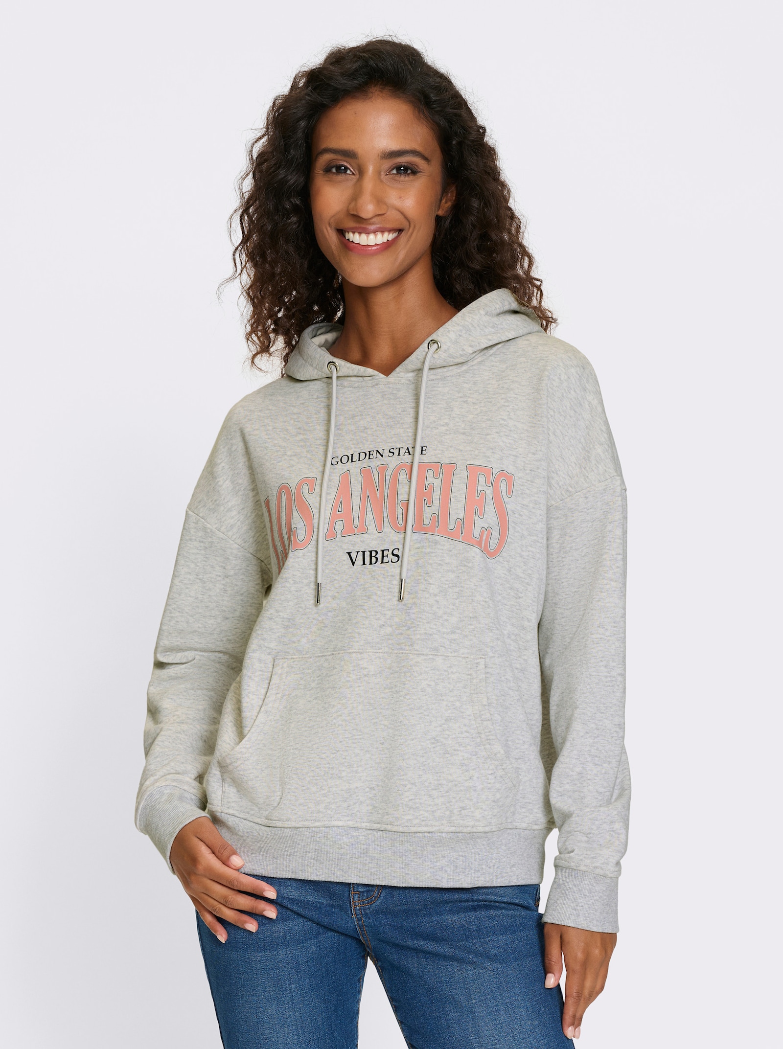 heine Sweatshirt avec poche kangourou - gris clair chiné